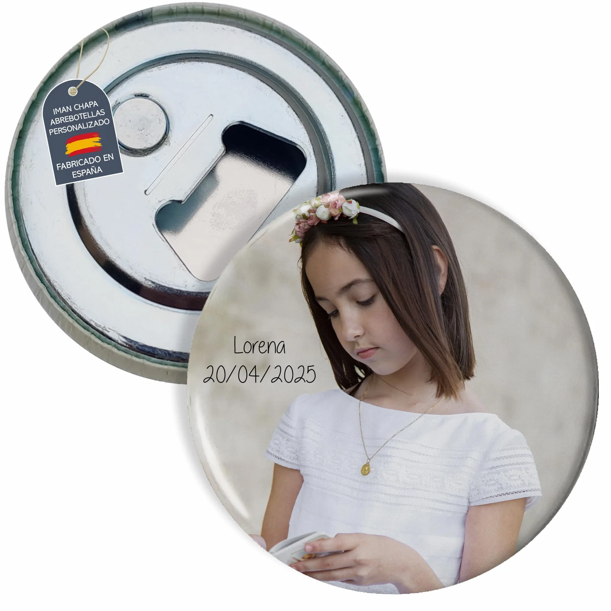 Chapas Personalizadas con Abrebotellas y Foto Iman Nevera 5 Unidades