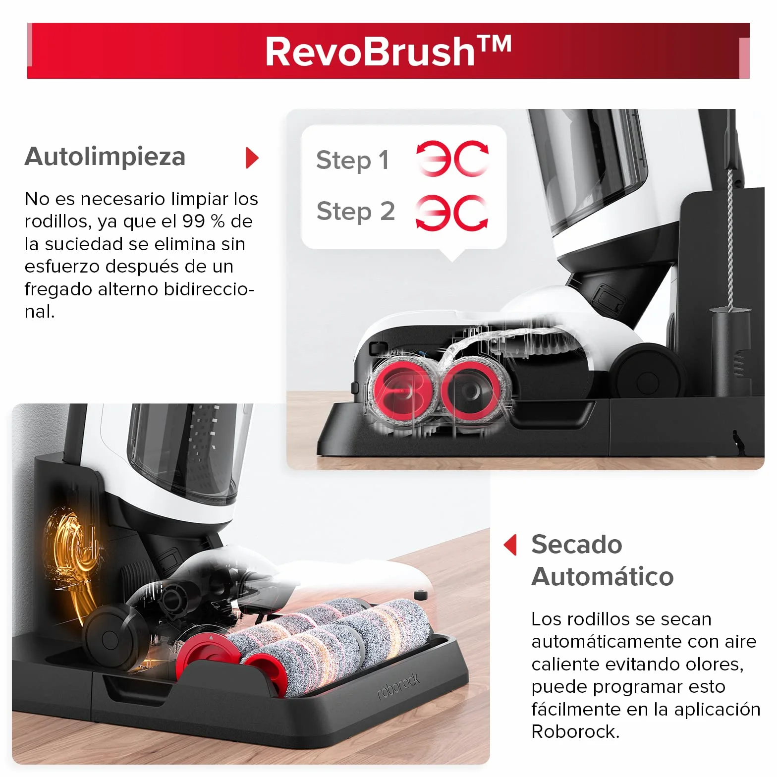 roborock Dyad Pro Aspiradora sin Cable en seco y húmedo, 17000pa Aspirador Escoba de Secado automático y autolimpieza con aplicación Inteligente y Tanques de Agua duales, para Suelos Duros