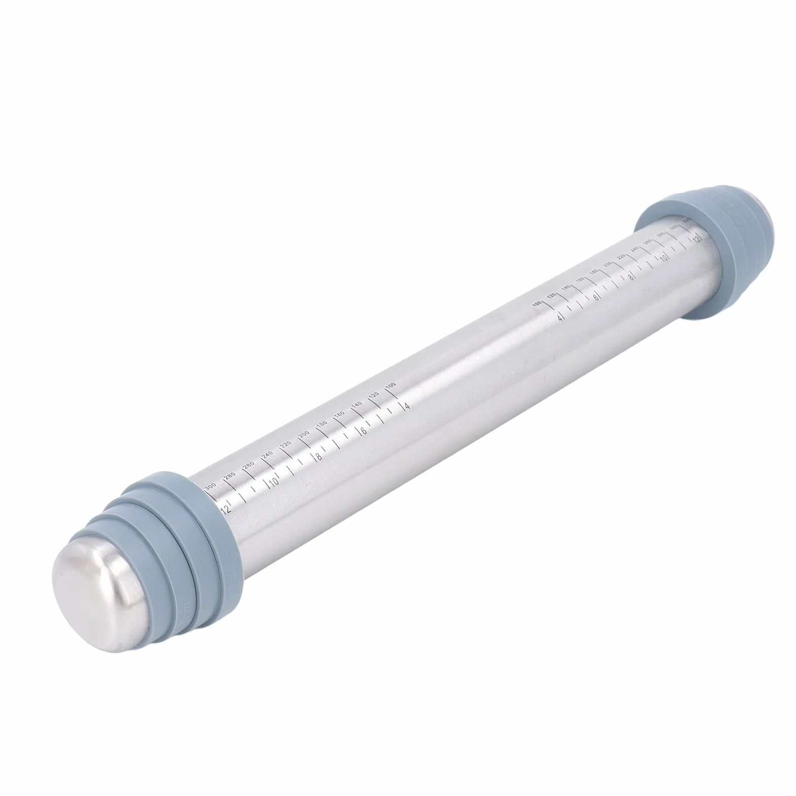 Rodillo de acero inoxidable con anillos guía de silicona, rodillo de masa antiadherente de 16.5 pulgadas para un grosor uniforme, herramienta de cocina de fácil agarre para hornear galletas y pasteles