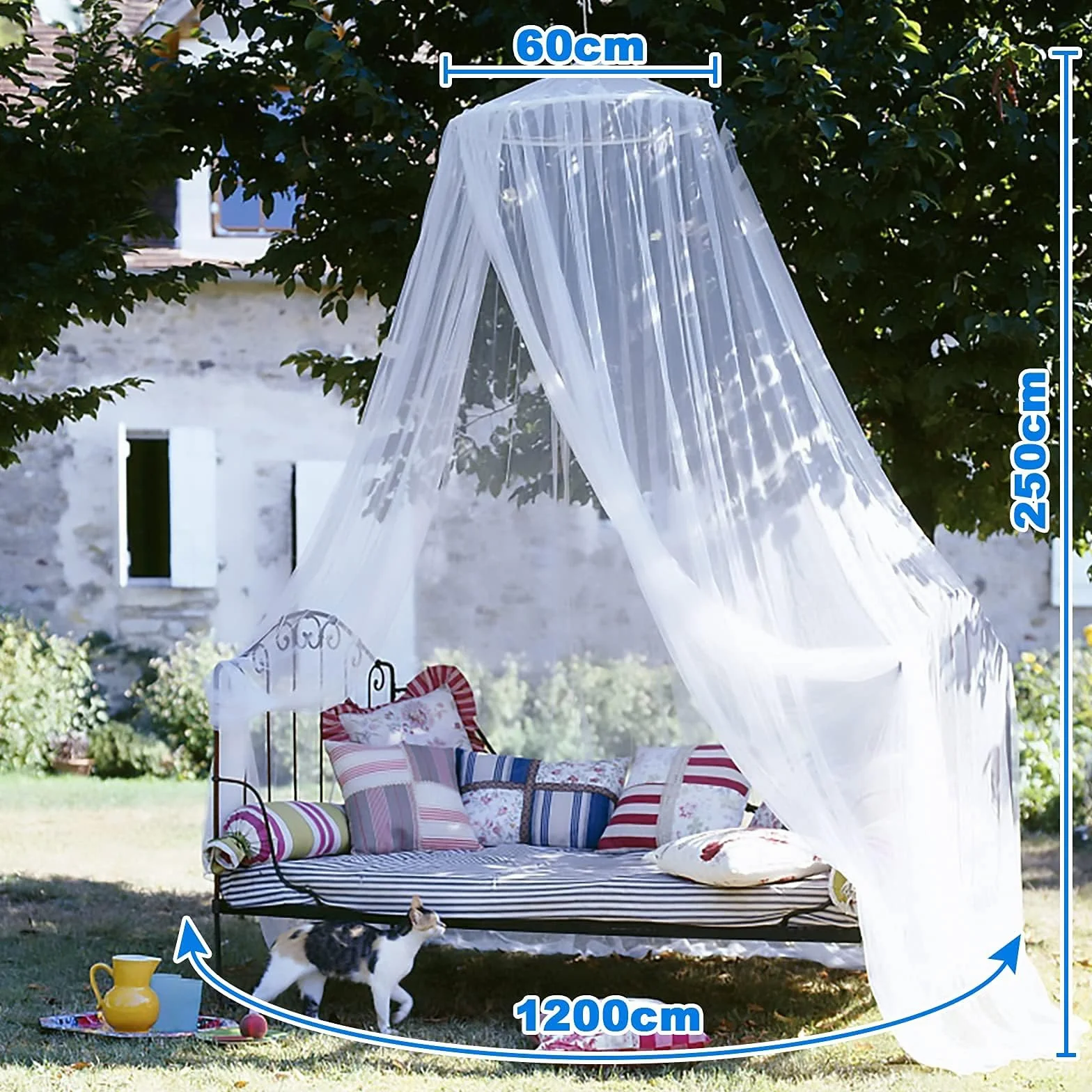 Mosquitero Grande Universal con Diseño de Cúpula, Portátil para Cama de Matrimonio