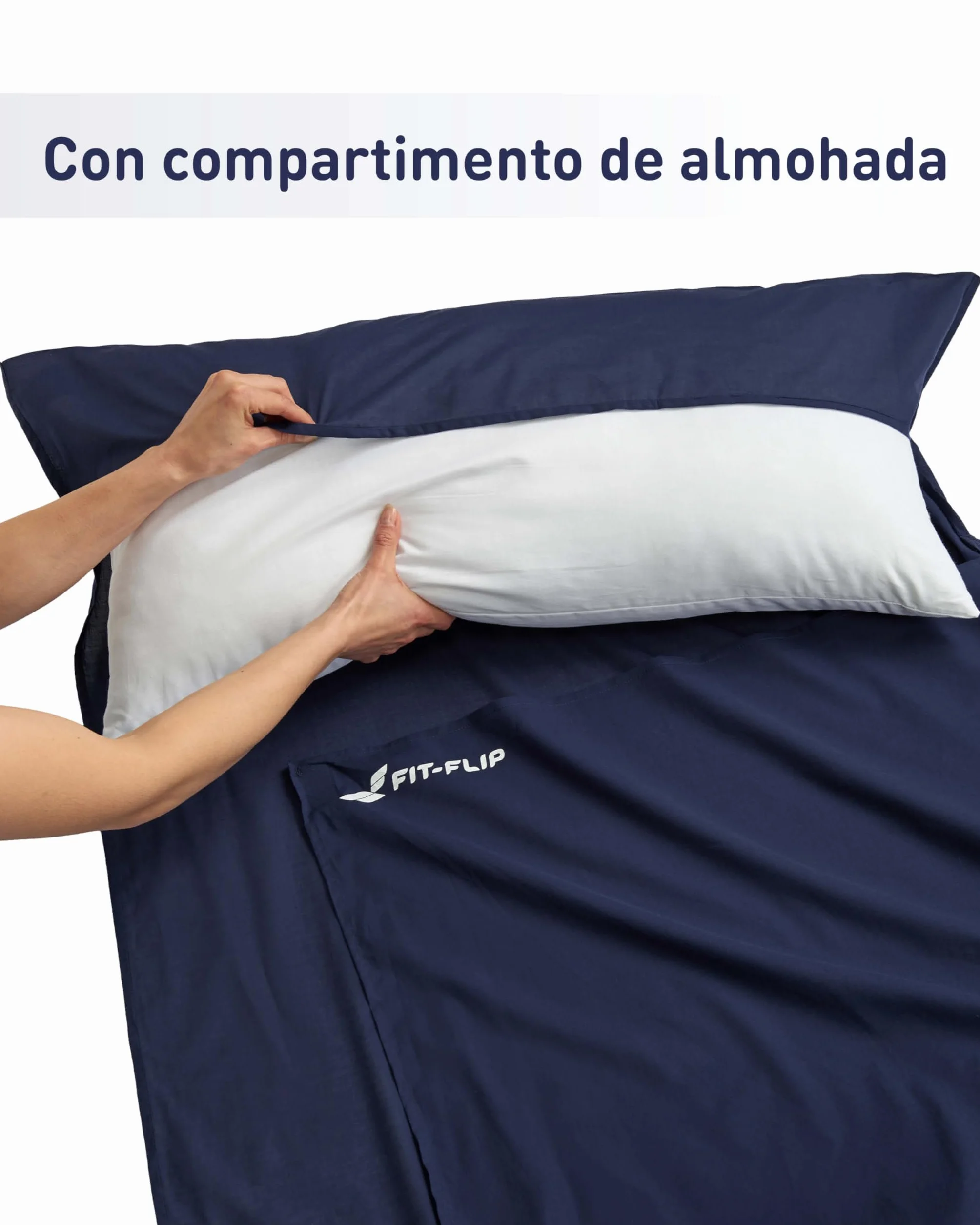 Fit-Flip Sábana Saco de Dormir Ultraligero 325g 310g con Compartimiento de Almohada