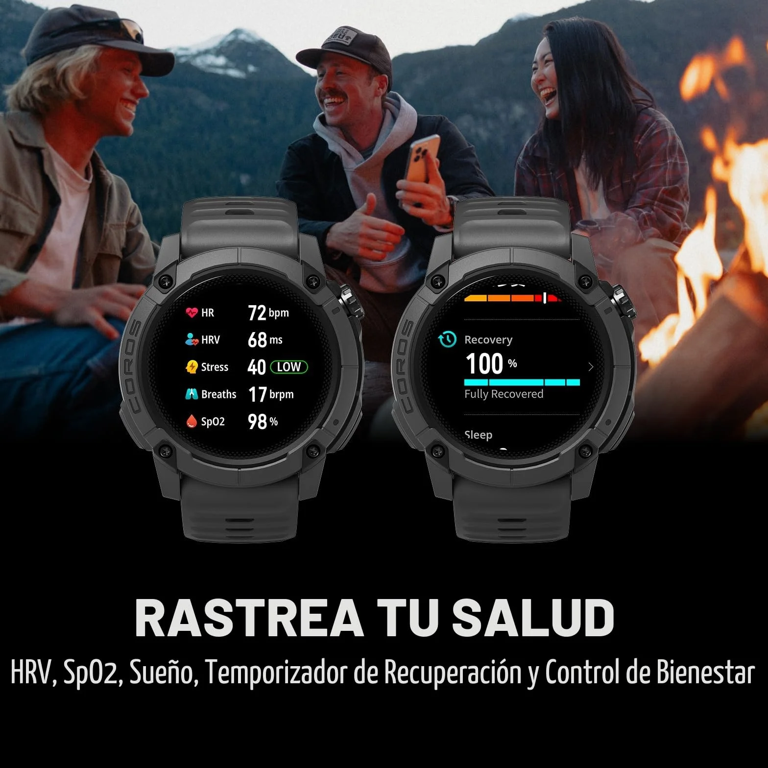 COROS Nomad Reloj Deportivo GPS Resistente Ligero 22 Días Batería Mapas Precargados Navegación Paso a Paso Ceniza