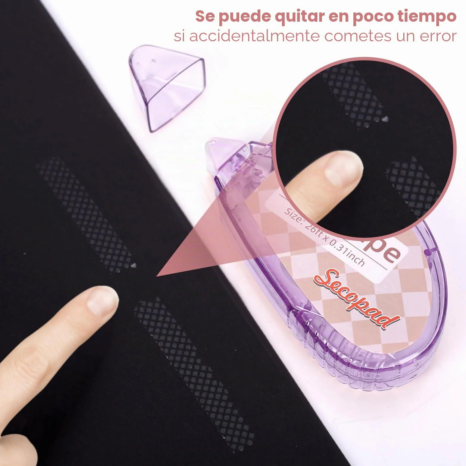 Secopad 6 Piezas Pegamento Roller, Pegamento en Cinta Adhesiva Doble Cara, Rodillo Adhesivo para Fotos, Álbumes de Recortes, Tarjetas, Manualidades y Diarios - 8mm × 8m