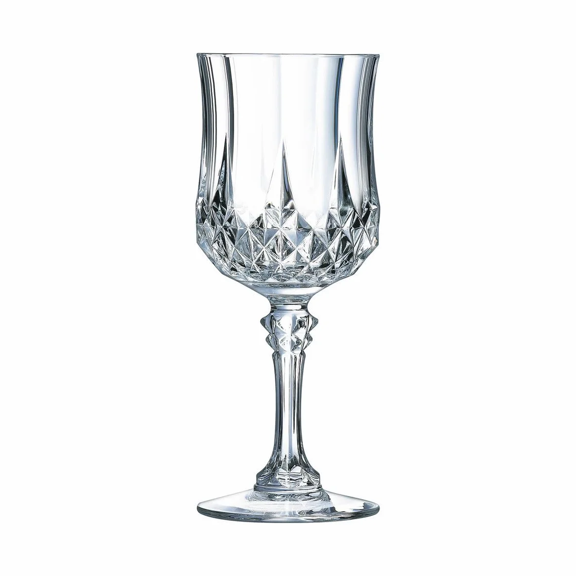 Cristal D'Arques Copas de Vino Longchamp 25 cl Juego de 6 | Vidrio Kwarx de alto brillo, copas de cristal con pie, apto para lavavajillas, fabricado en Francia