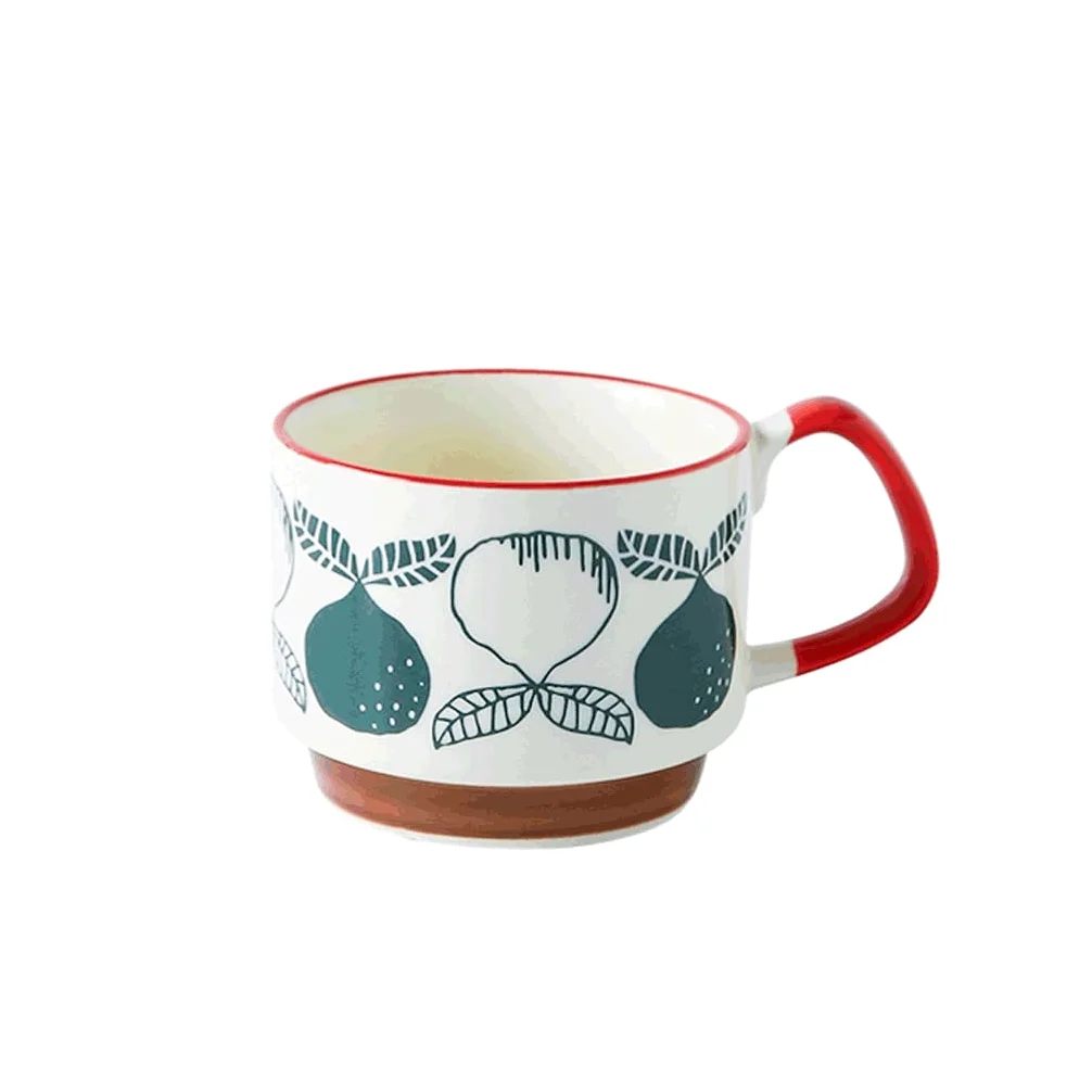 Generic Tazas de Café Tazas de Café de Cerámica Tazas de Café Clásicas Tazas de Café Pintadas a Mano, con Mango, Se Pueden Calentar por Microondas, para Bebidas Frías/Calientes/Blanco/300 Ml