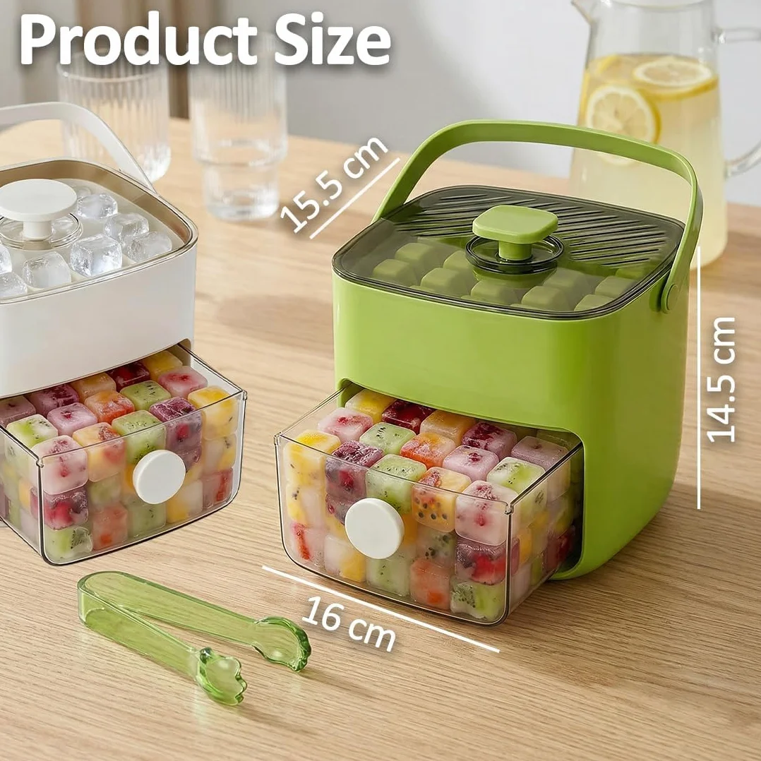 Máquina De Hielo Portátil 48 Cubos Hielo Instantáneo Doble Nivel Verde