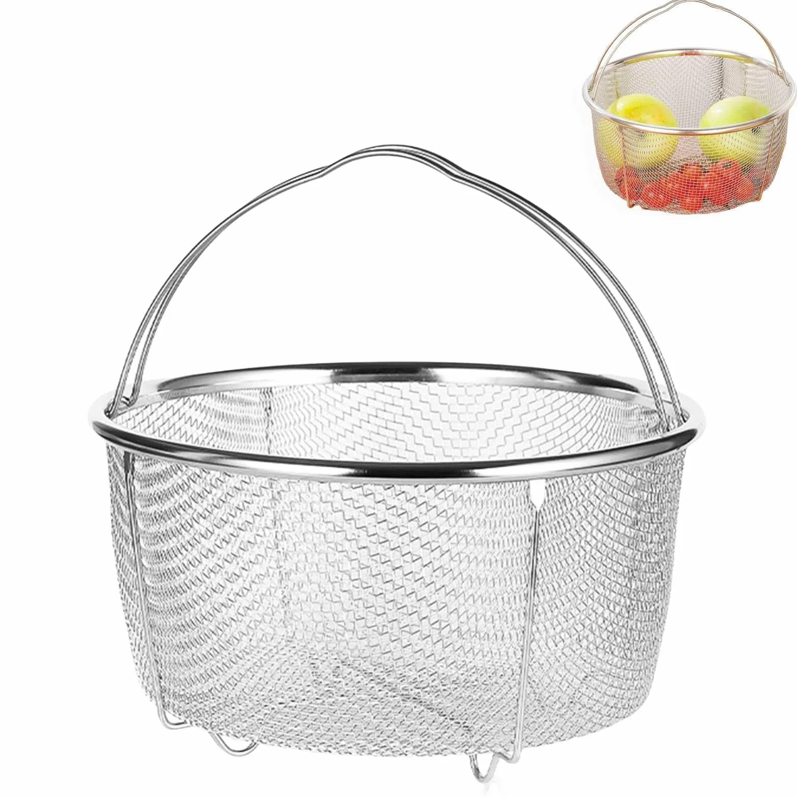 Cesta Vaporera de Acero Inoxidable, Insertos para Cocinar al Vapor, Colador y Filtro para Ollas y Freír