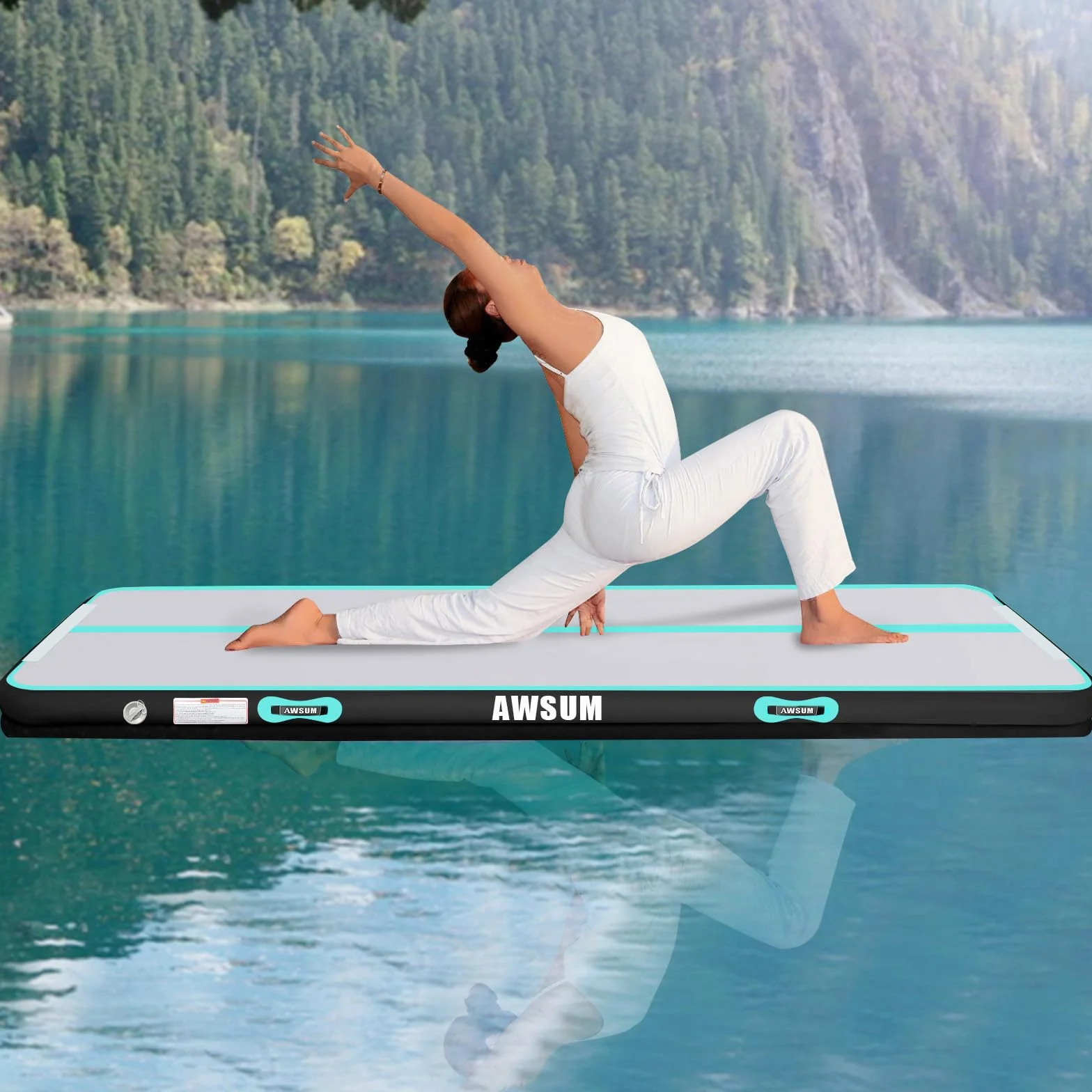 AWSUM Esterilla de gimnasia hinchable 10/20 cm Air Tumbling Track Fitness Yoga Taekwondo