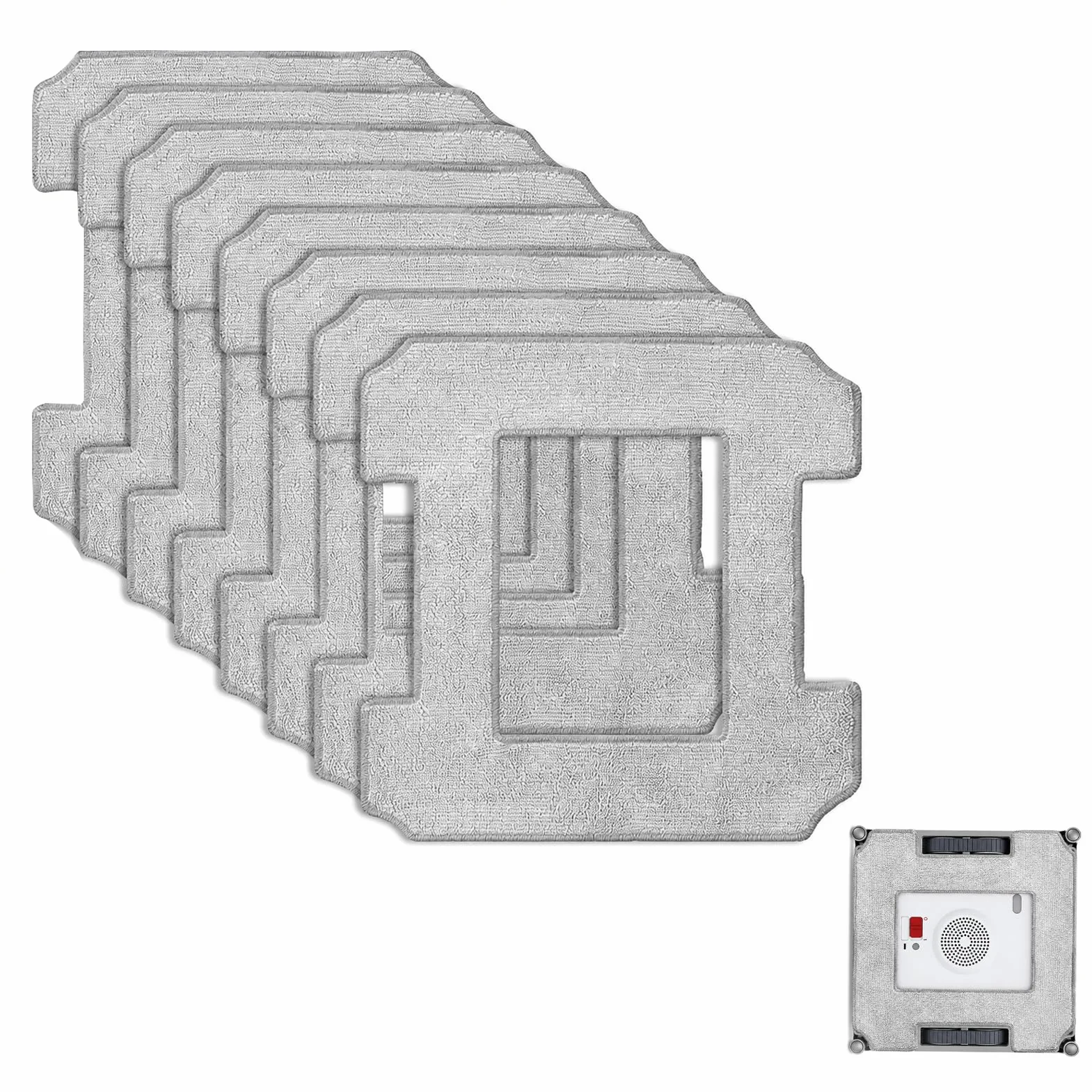 Kit de 8 Piezas de Paños de Limpieza para Robots Limpiacristales, Almohadillas de Alta Absorción de Fibra Densa, Compatibles con W1/W2 Modelos Seleccionados