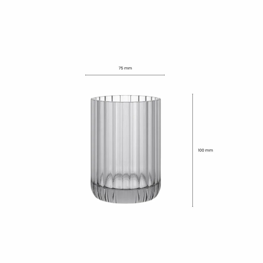 Cosmic Lido Vaso Portacepillos para Encimera de Baño con Diseño Contemporáneo y Circular. Soporte para Cepillos de Dientes de Cristal de Color Smokey Grey