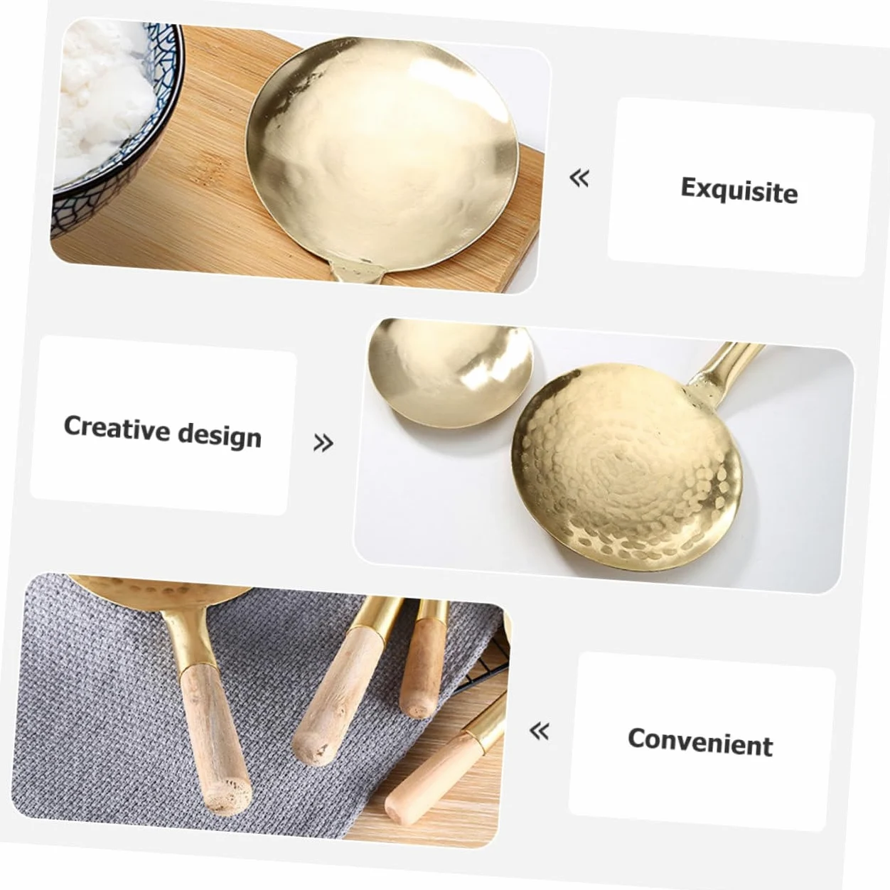 3piezas Cucharón Multiusos De Tofu De Inoxidable Utensilio Práctico Para Cocinas y Jardines Para Servir Sopa y Arroz Diseño Creativo y Funcional