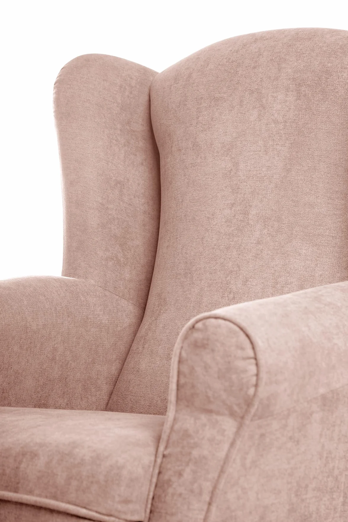 Sueños ZZZ Irene - Silla de lactancia acolchada (tejido antimanchas, color salmón, sillón para dormitorio, salón o habitación de bebé