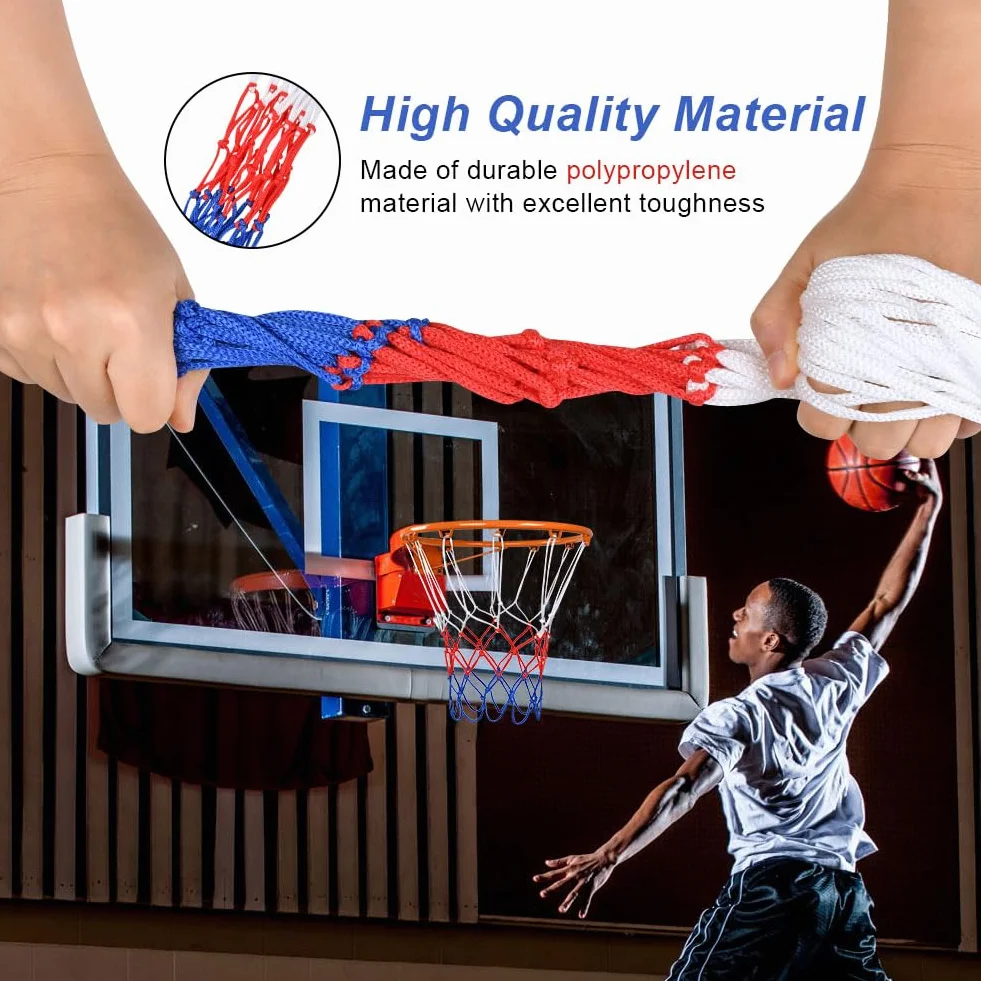 Flintronic Red de Baloncesto, 12 Agujeros, Exterior, Todo Clima, Repuesto