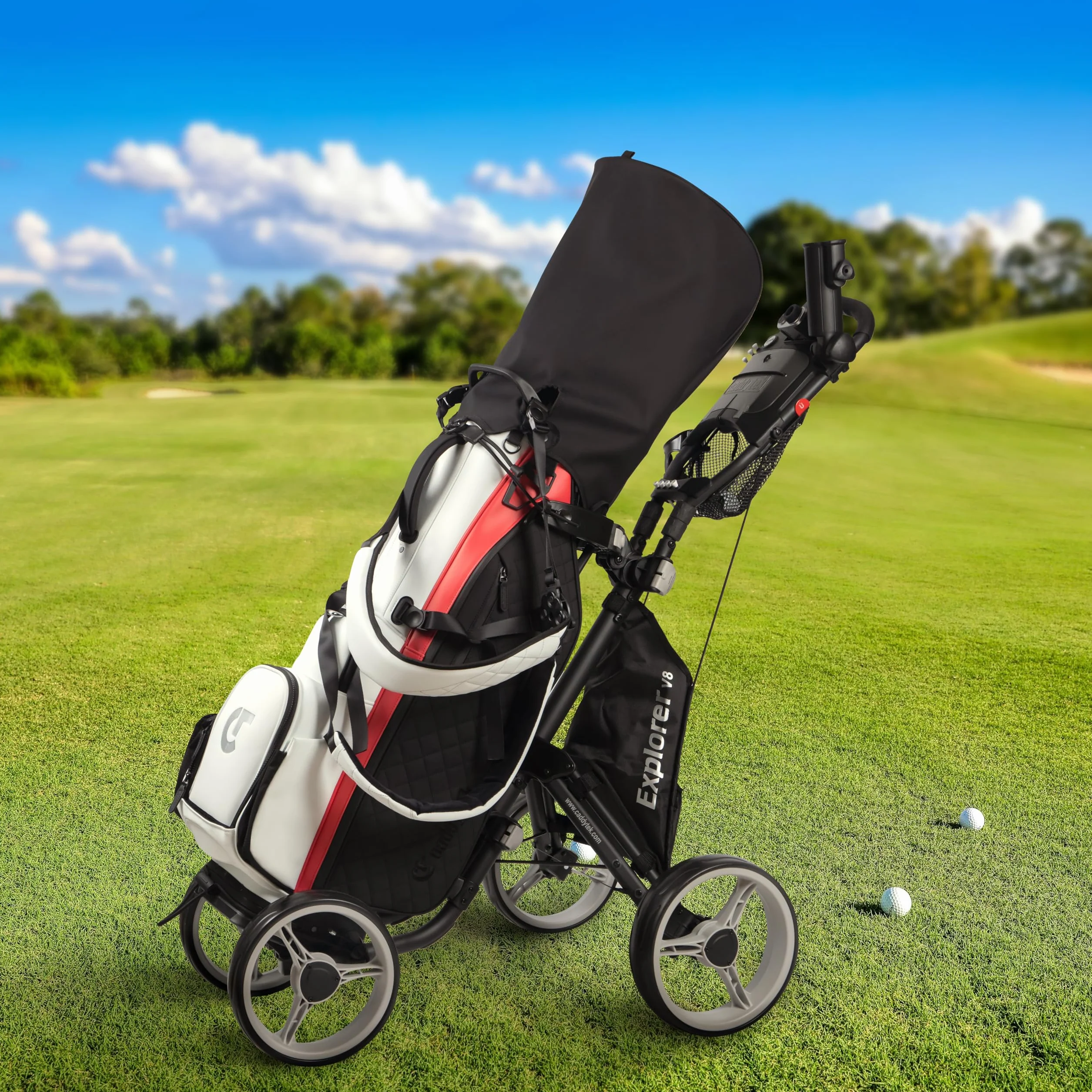 CaddyTek Explorer V8 Superlite Golfwagen mit 4 Rädern