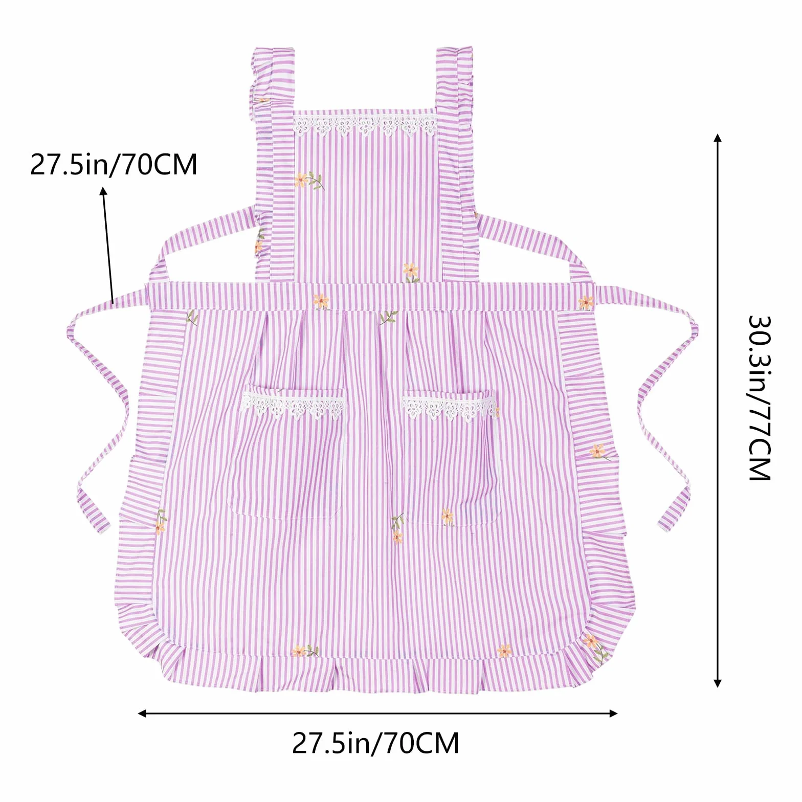 Delantales divertidos para mujer con bolsillos, para cocina, parrilla, barbacoa, lindo delantal de chef, día de la madre, regalos de cumpleaños para mujeres, Rosa/Rayas, M