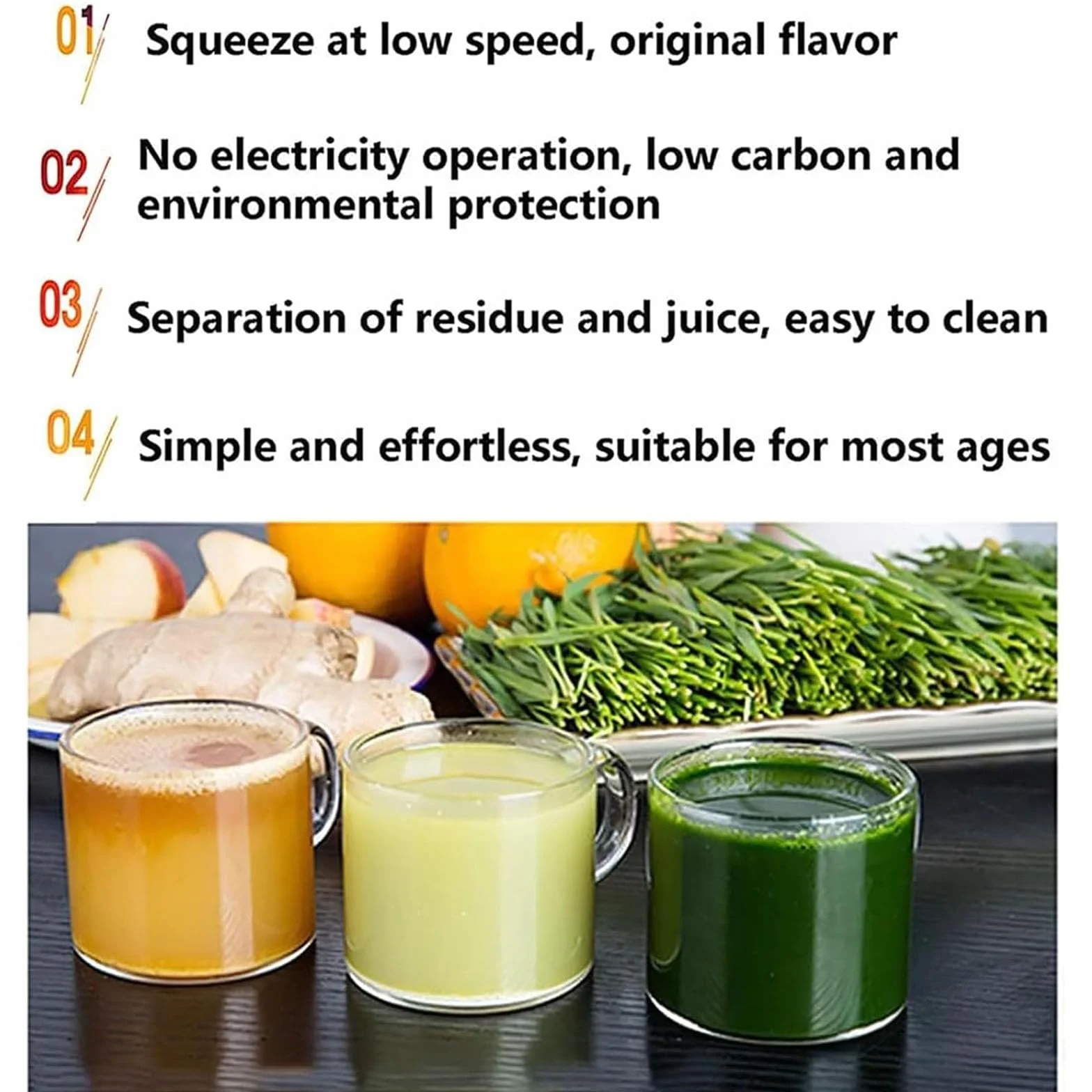 Exprimidor de hierba de trigo, exprimidor de mano de acero inoxidable con base de ventosa y abrazadera de mesa, extractor de jugo para exprimir hierba de trigo, apio, jengibre y verduras