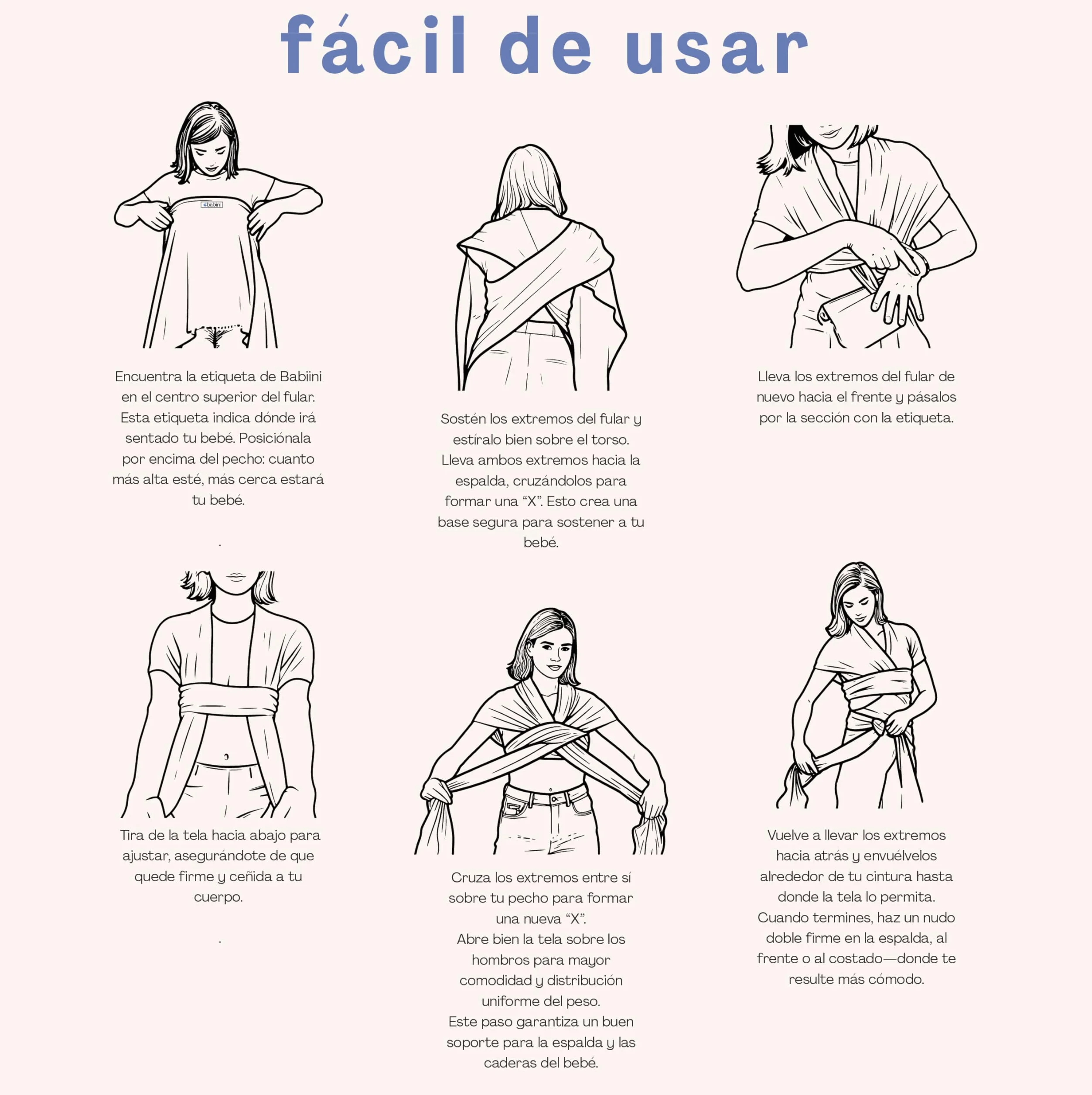 Fular Portabebés Ajustable Elástico Ergonómico Transpirable para Bebés 3.2-12kg