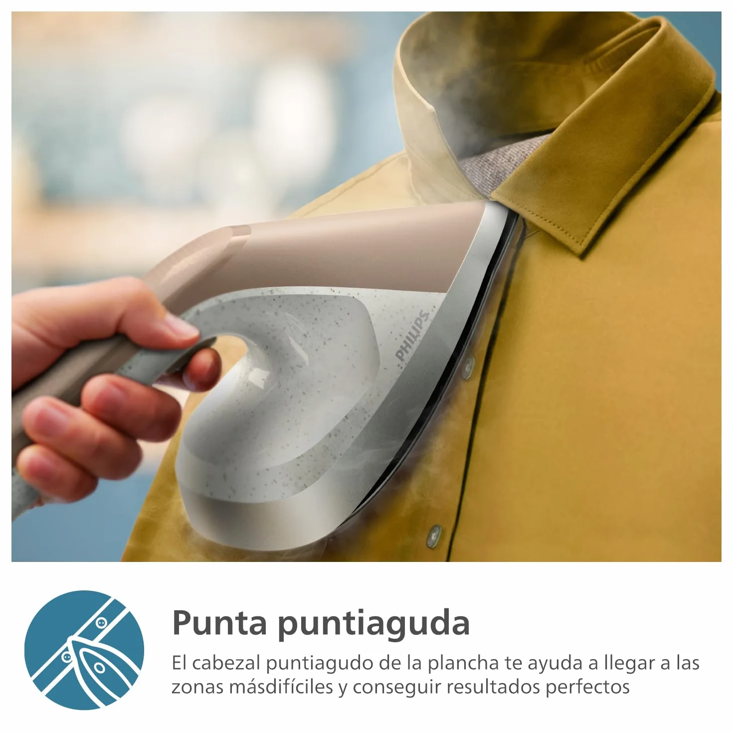 Philips Serie 6000 Plancha All in One - Tabla multiposición, Tecnología sin quemaduras garantizadas, 1800 W, Cómodos botones de pie, Elimina hasta el 99,9% de las bacterias y los ácaros* (AIS6010/10)