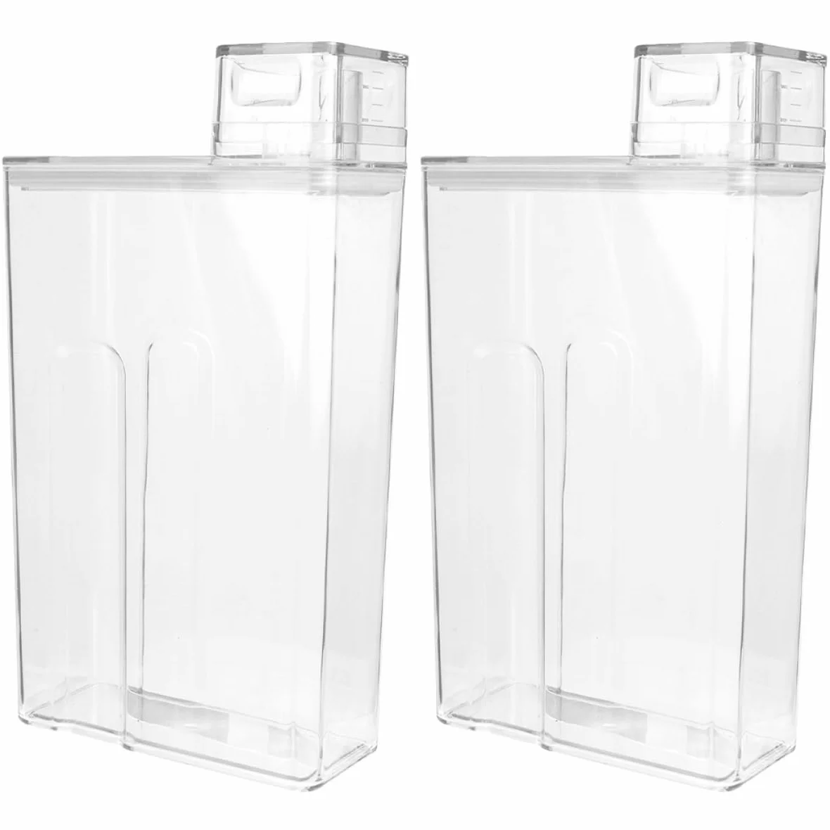 Contenedor de Detergente de Lavandería Reutilizable y Hermético de Pet Capacidad para 2 Botellas, Adecuado para Almacenamiento Organizado en Cocina o Baño