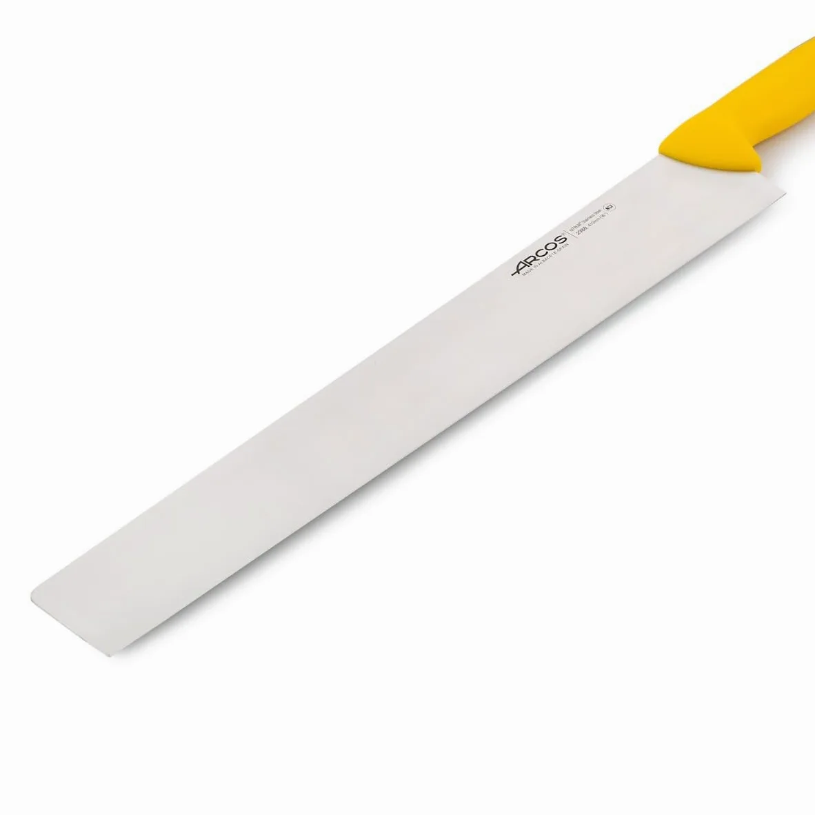 Arcos Serie 2900 - Cuchillo Salami/Queso - Hoja de Acero Inoxidable NITRUM de 410 mm - Mango inyectado en Polipropileno Color amarillo