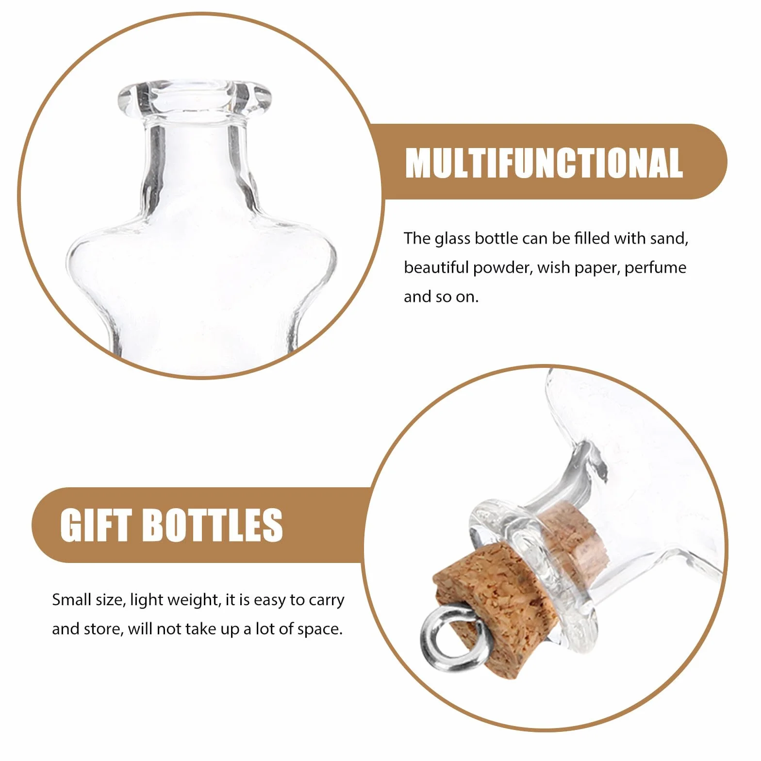 30 Mini Botellas de Vidrio Forma de Gota y Tapón de Corcho, Tarros de Deseos para Decoración y Bricolaje en Dormitorio y Eventos