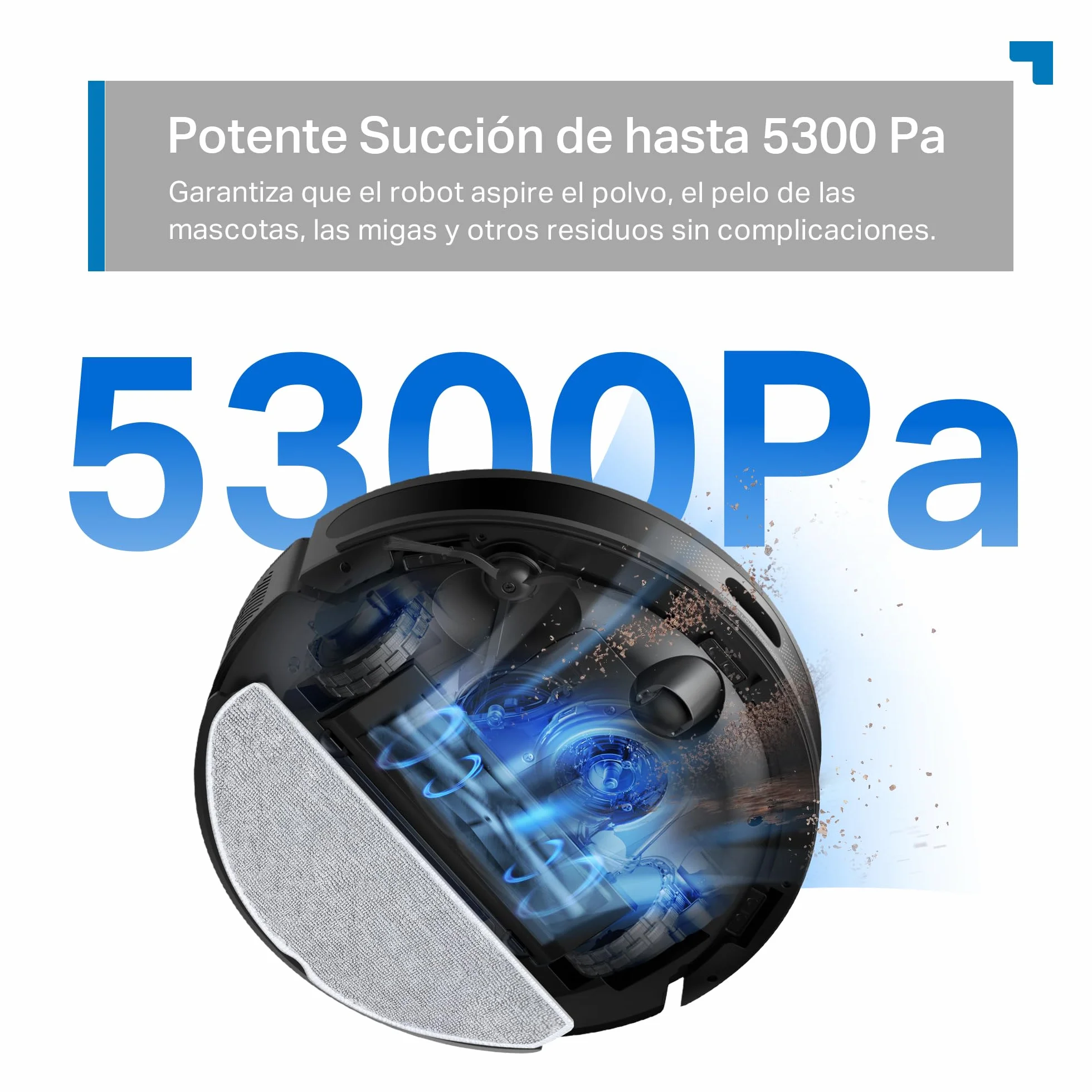 Tapo RV20 MAX – Robot Aspirador y Friegasuelos 4 en 1, Ultrasucción 5300Pa, Navegación LiDAR MagSlim, Limpieza Inteligente IQ+, Diseño Ultrafino 83mm, Limpieza Personalizable con App, Alexa y Google