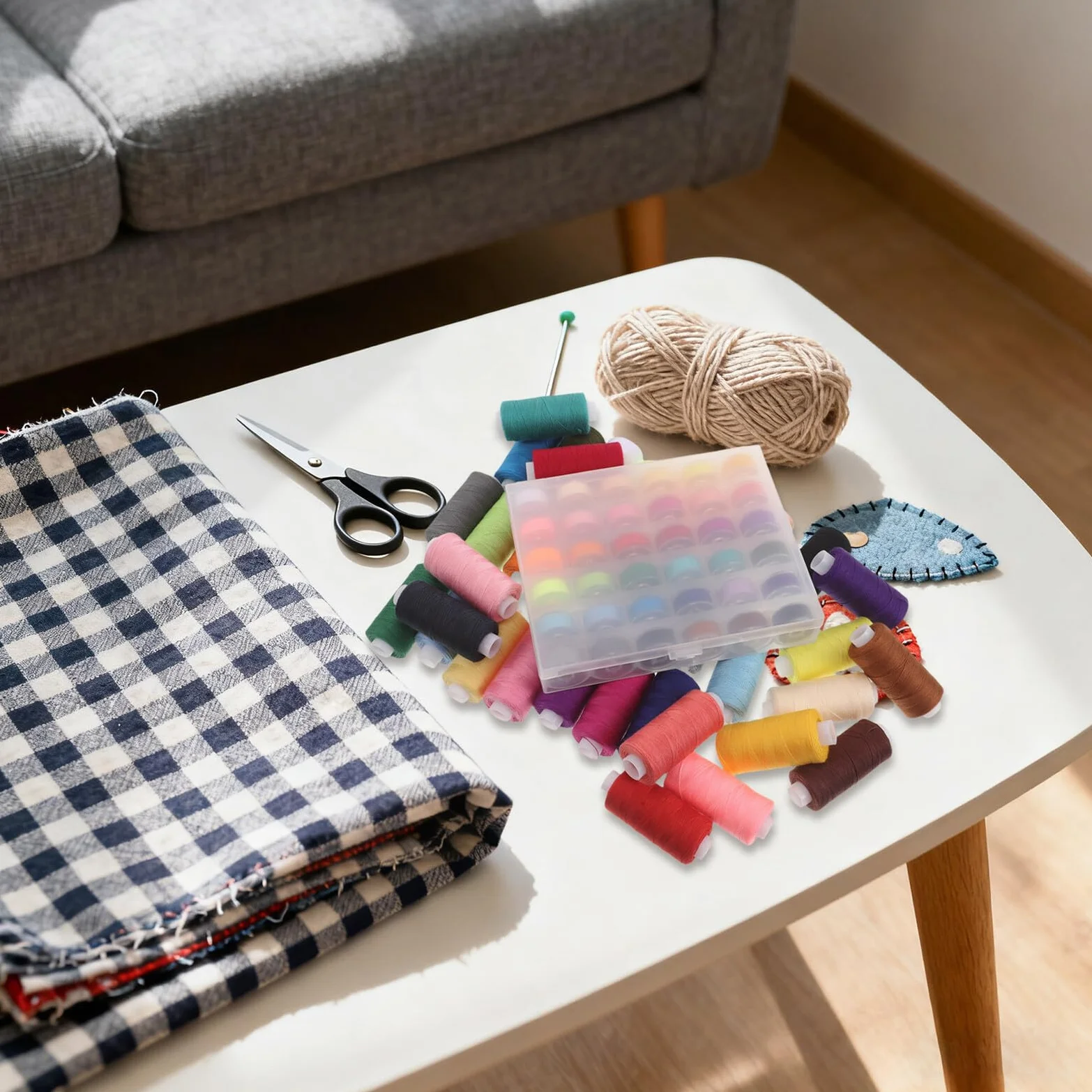 Kit de Hilos para Coser de Poliéster 72 Piezas 36 Colores | 36 Bobinas Prebobinadas de 400 Yardas, para Coser a Mano Máquina, Surtido para Arreglos y Bordado