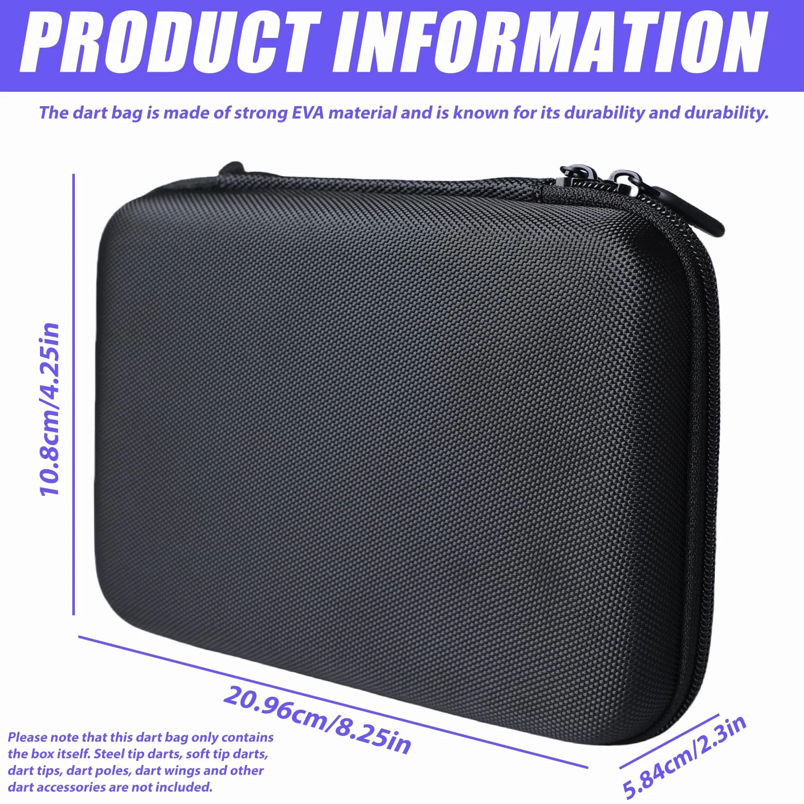 Bolsa de dardos para 12 dardos, estuche rígido de EVA rígido organizador de bolsas de dardos, accesorios de dardos profesionales, caja portátil para consejos, varillas, vuelos y