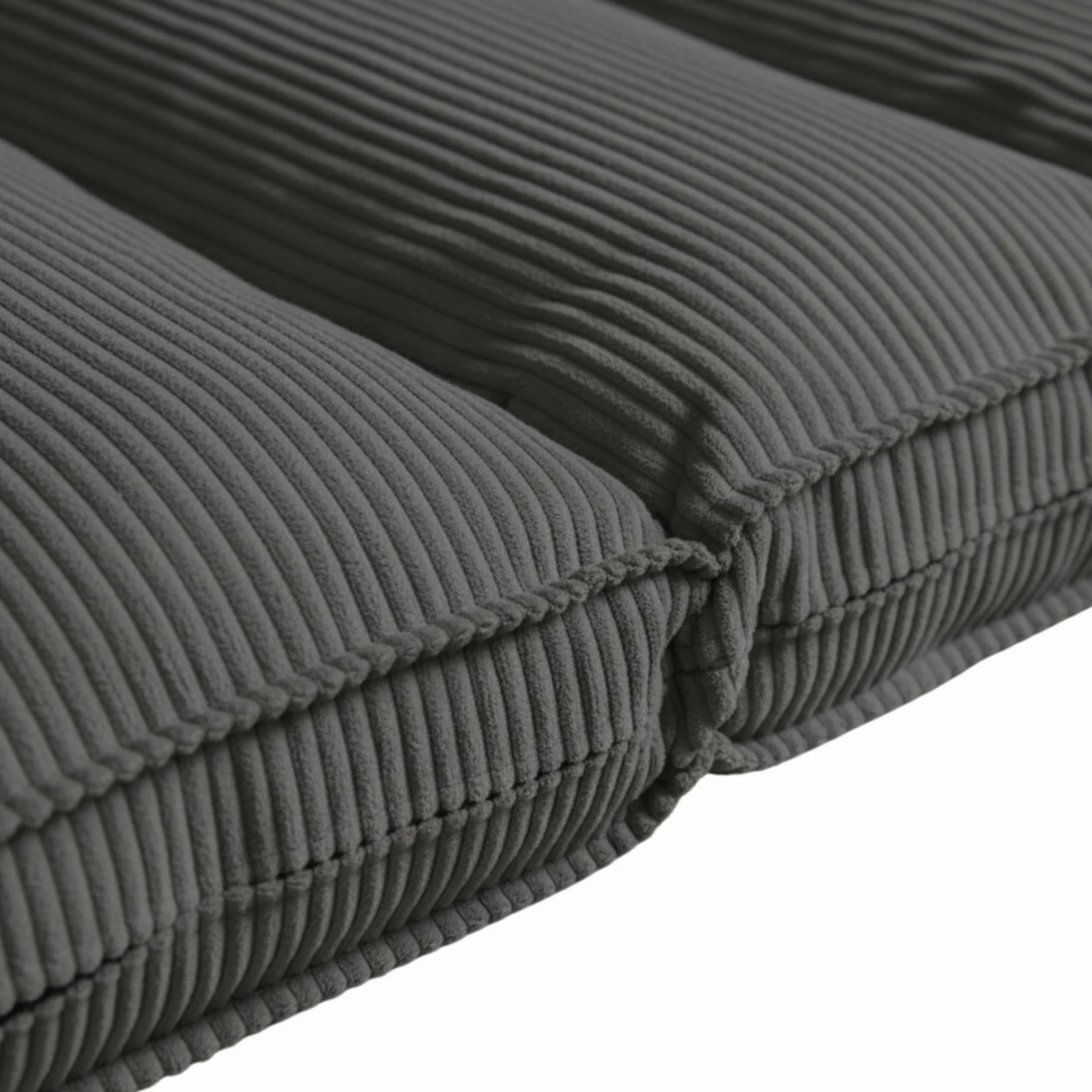bananair - Futón Japonés Enrollable 1 Persona, Grueso y Cómodo, Fabricado en Francia, Funda Lavable, Cama Plegable de Suelo Práctica – Colchón Plegable, Correa Incluida (90 × 190 cm, Gris Oscuro)