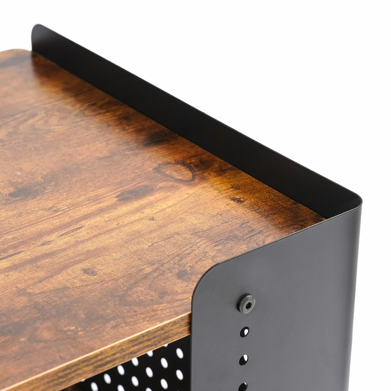 Mesa de impresora, 50 x 39 x 40 cm, soporte para impresora de 3 niveles, soporte para impresora móvil con organizador, estantería, archivador para oficina en casa (negro, marrón)