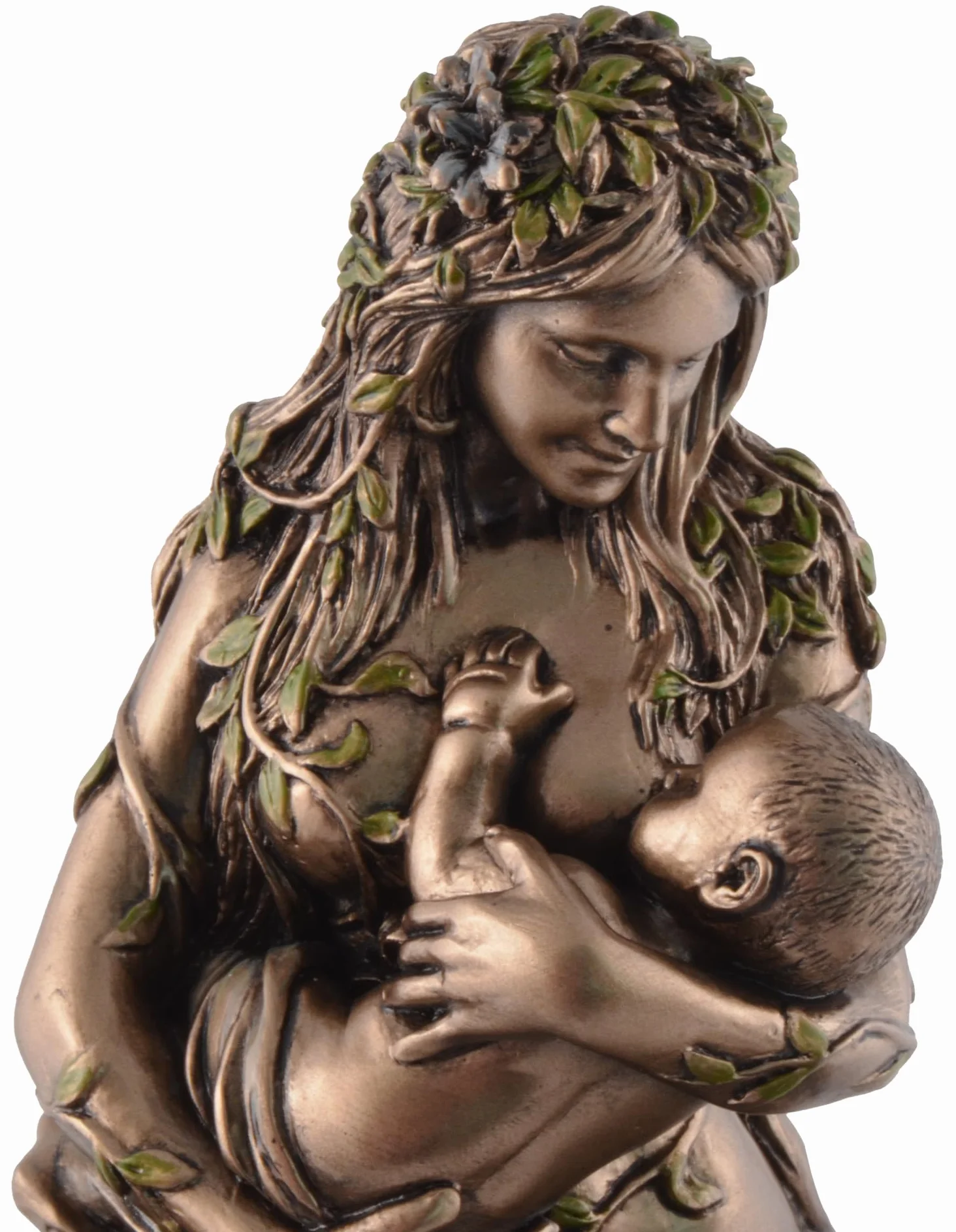 VOGLER Joh. Vogler GmbH Gaia - Figura de tierra con bebé en el pecho, color bronce
