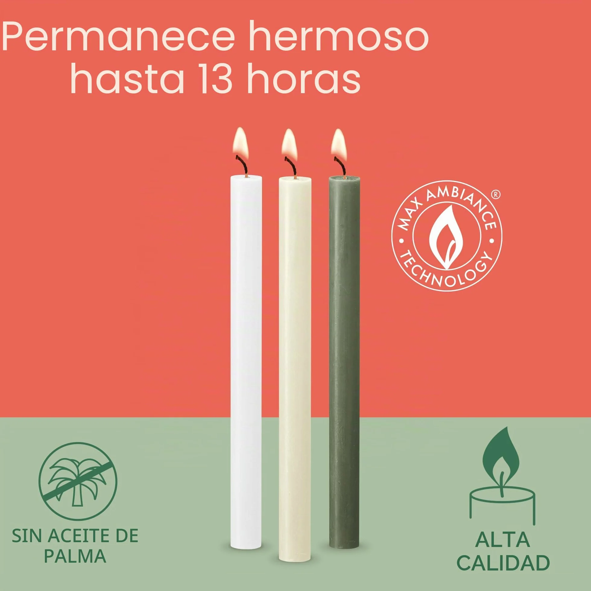 BOLSIUS - Casa rústica - Cónico - Velas de cena - Perla suave-27 cm - Caja 16 - Antigoteo - Velas sin aroma