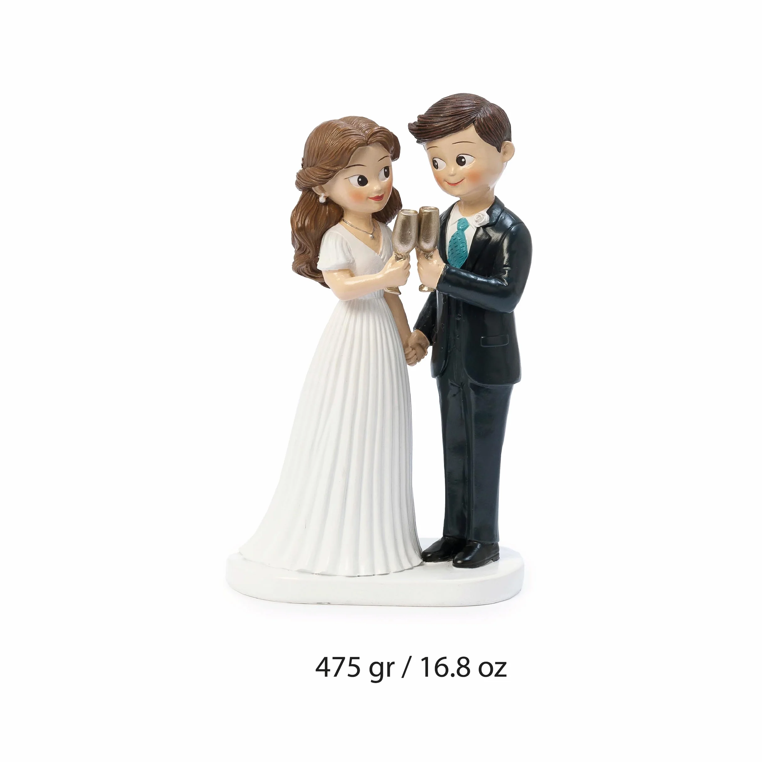 Mopec Y218 Figura Tarta Novios Brindis, Novio Moreno 19,5 x 11,8cm.