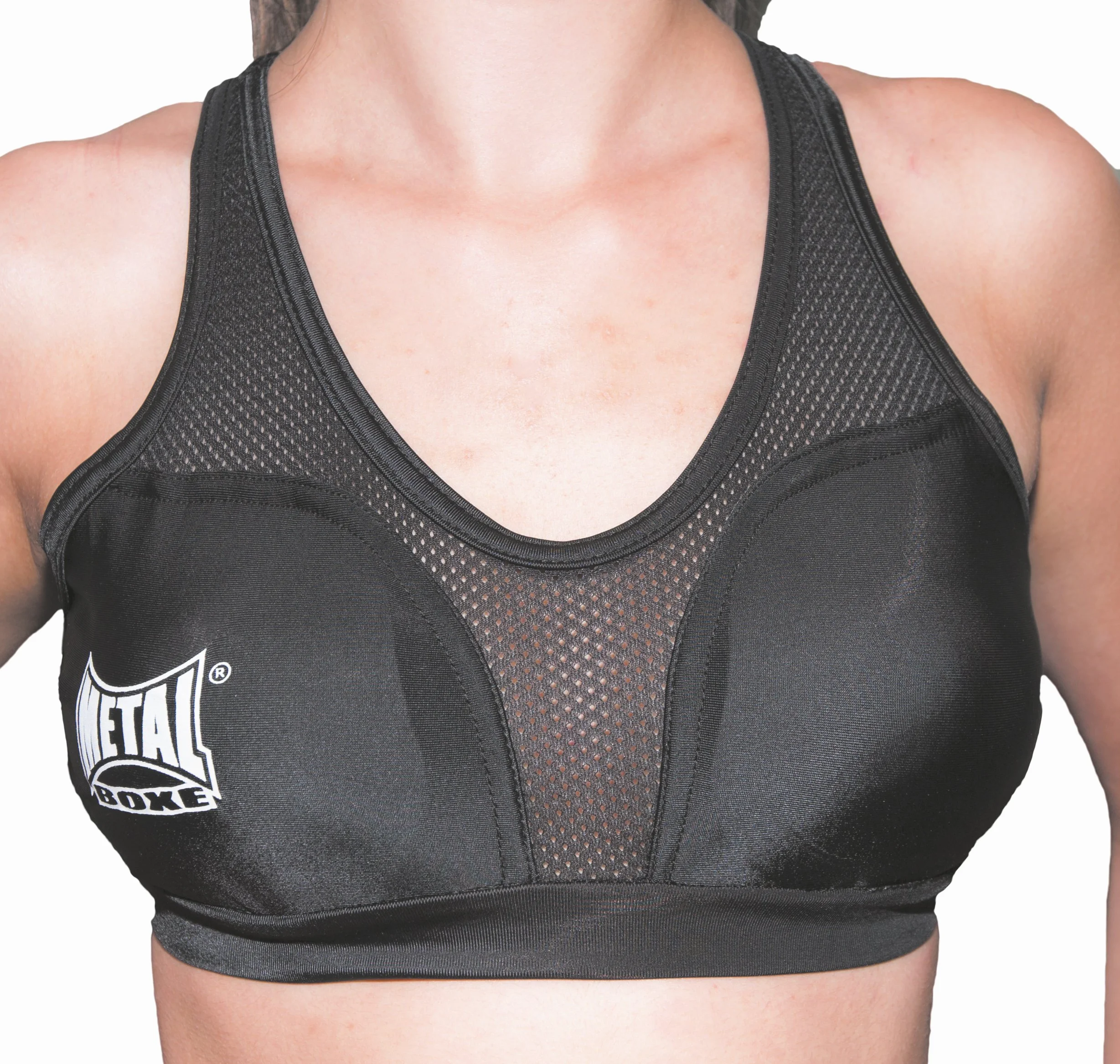 Metal Boxe Brassiere con Carcasas para el Pecho Mujer