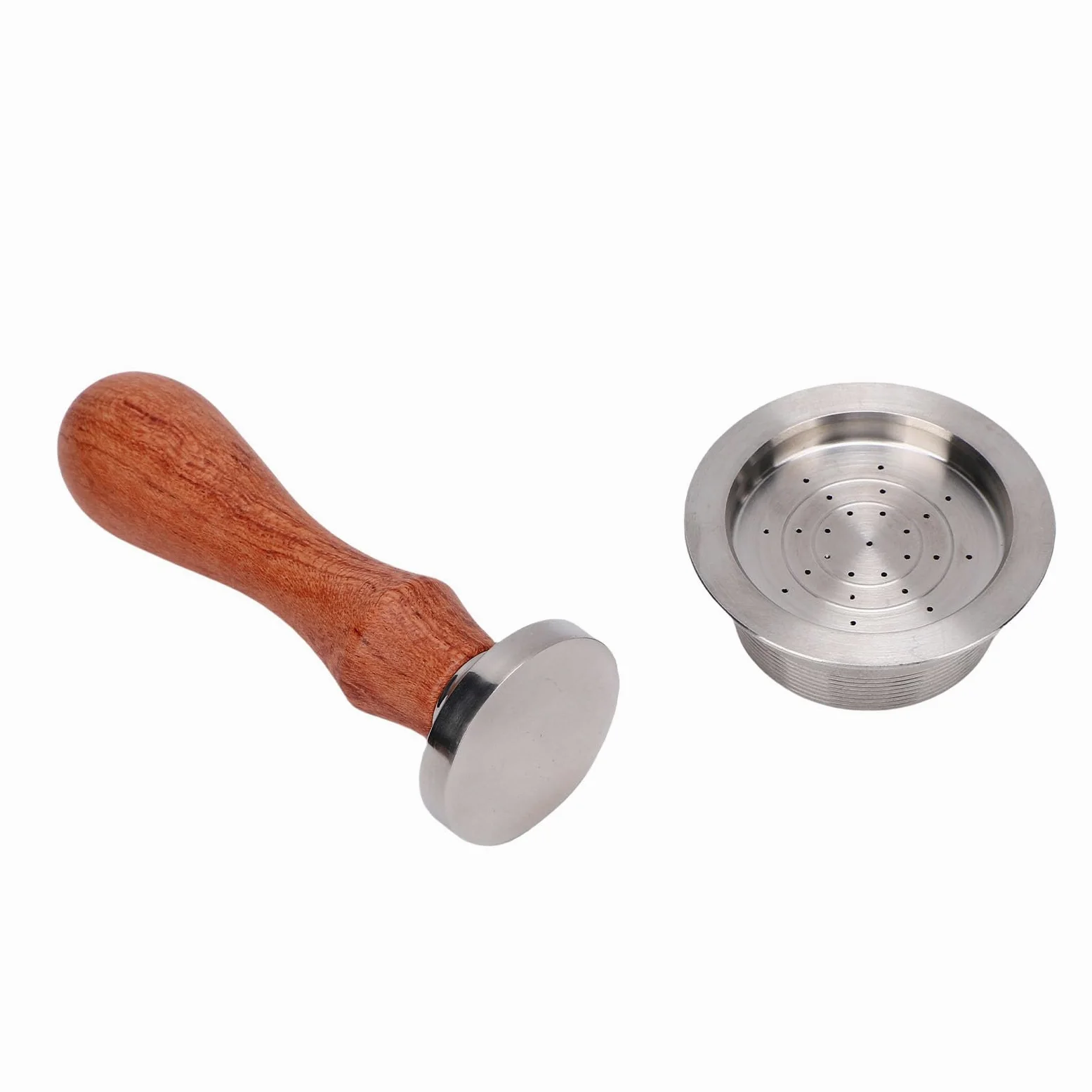 Generic Cápsula de Filtro de café Reutilizable de Acero Inoxidable con Cuchara y Compactador, Cápsulas Recargables Ecológicas para Máquinas Mio
