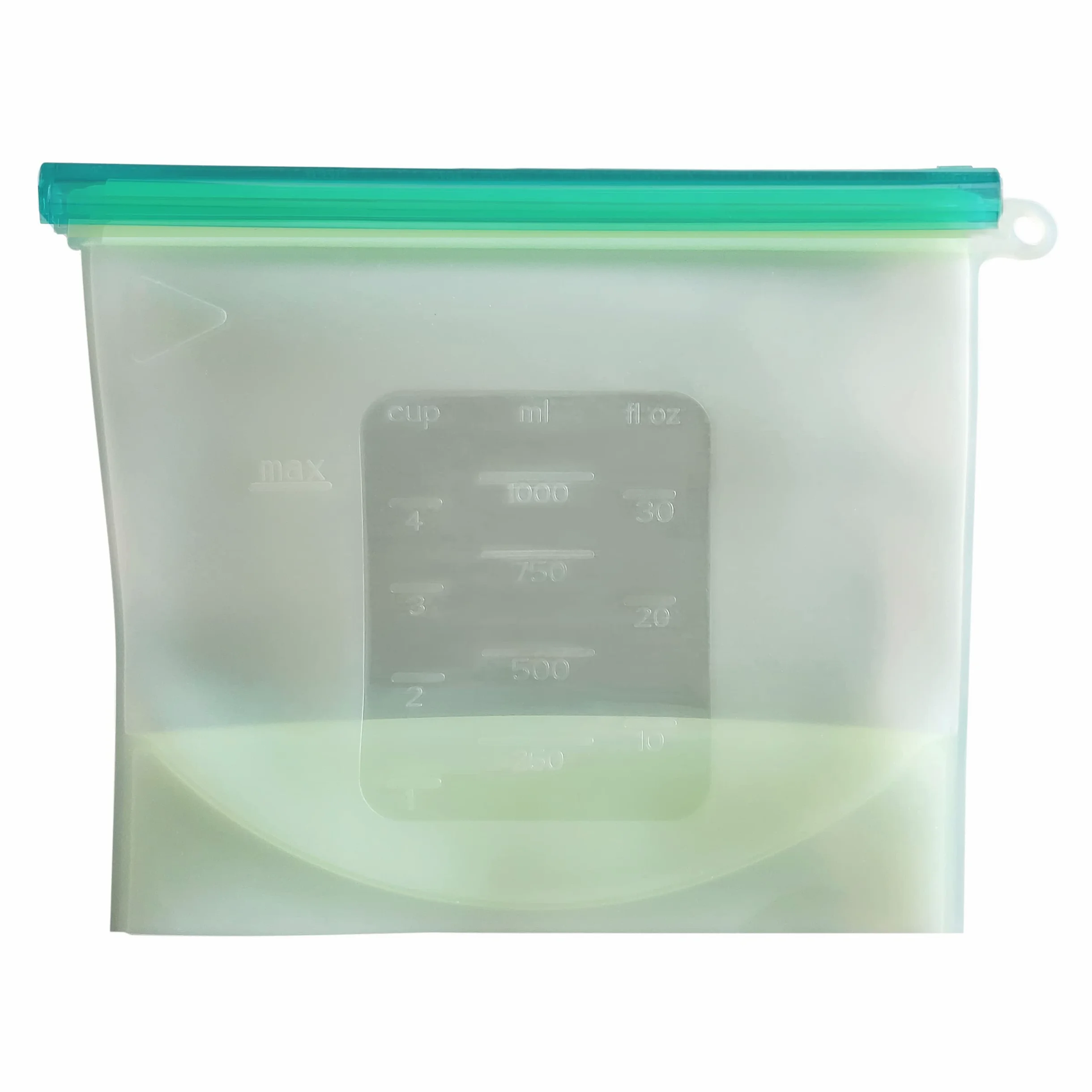 7Penn Bolsa de almacenamiento de alimentos de silicona, 1000 ml, 1 paquete lavable de 8 x 6.2 pulgadas, bolsas reutilizables verdes para bocadillos y aperitivos