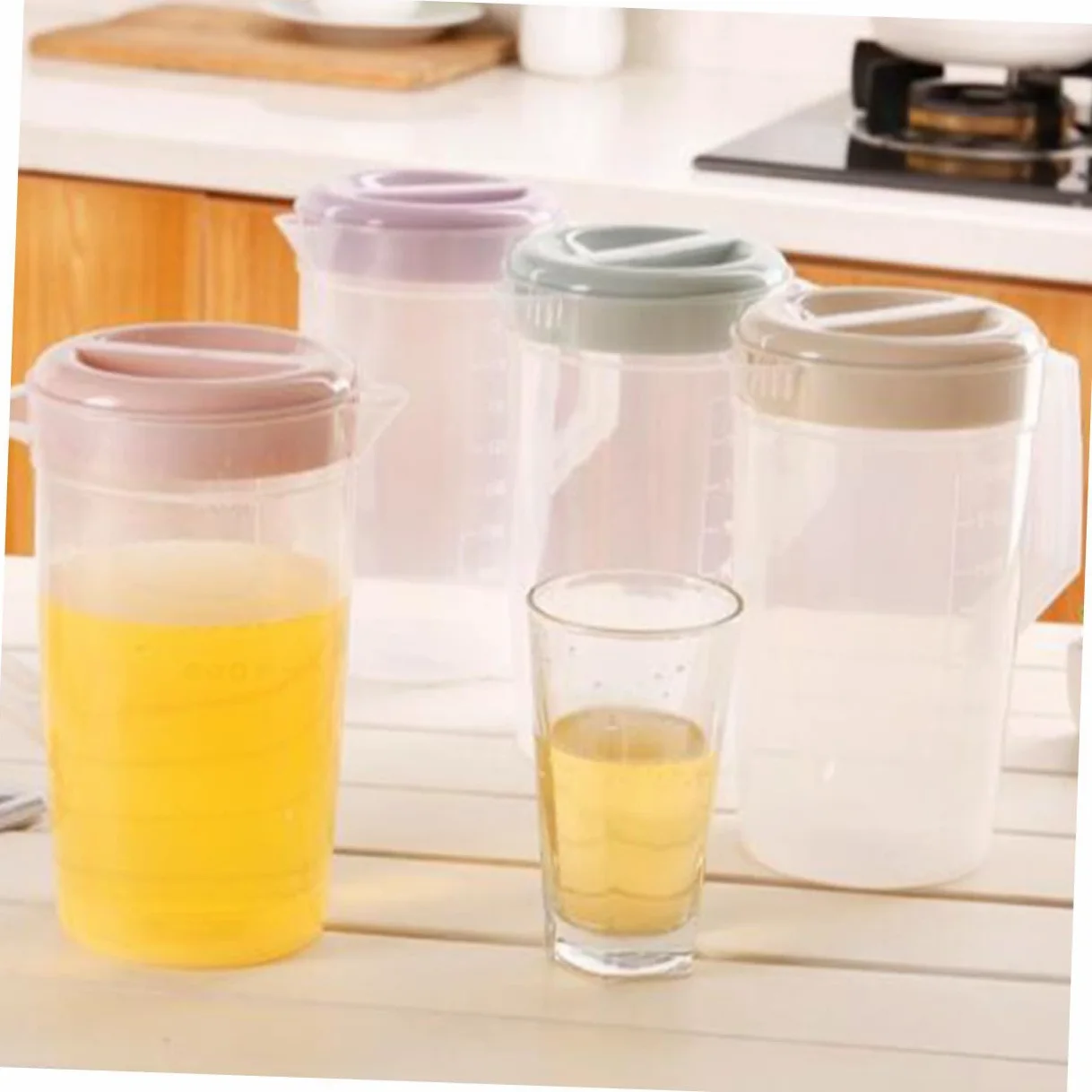 Jarra Grande de Plástico Resistente al Calor y Frío con Tapa Hermética Jarra para Bebidas Tetera de Alta Capacidad Violeta Reutilizable