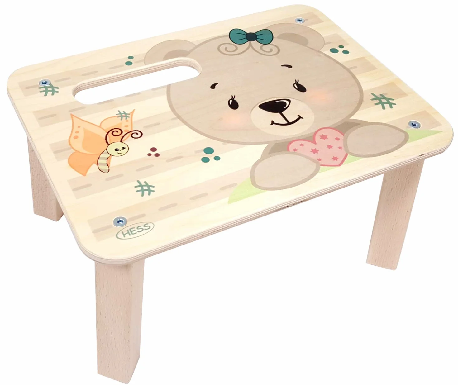 Hess 30274 Juguete de Madera Oso Natural reposapiés para niños 33x24,5x17,5 cm Multicolor