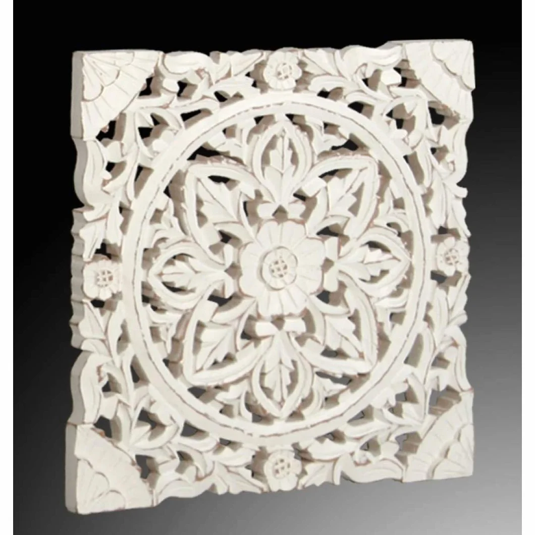 Mandala Blanco decape Calado Madera 40x40 cm 40x40 cm