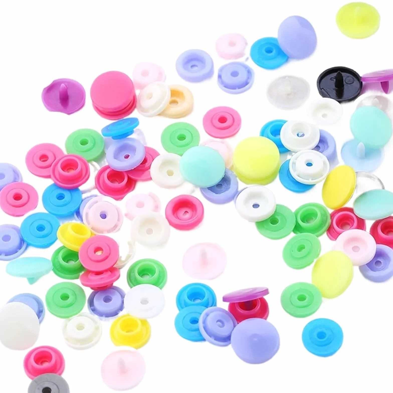 1000 juegos de botones de presión de plástico mate T3/10 mm T5/12,4 mm accesorios de resina (B18)