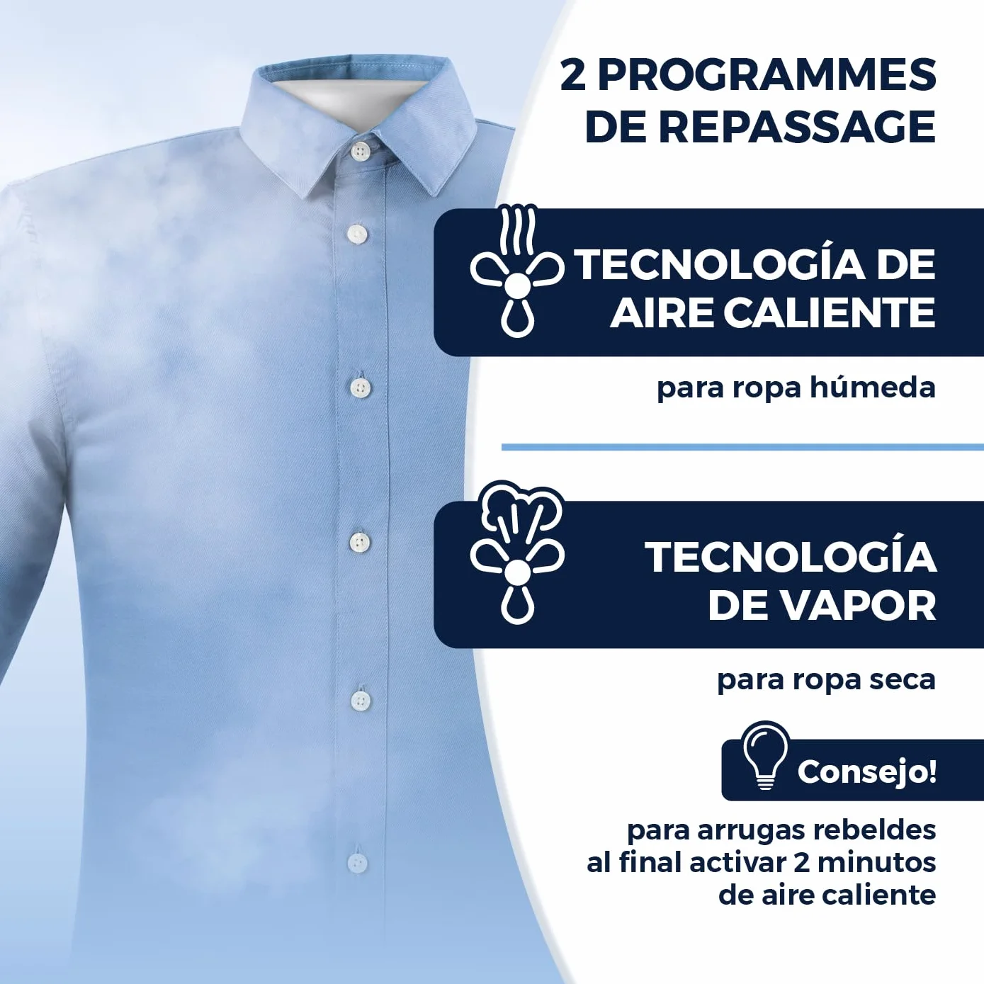 CLEANmaxx Plancha automática de camisas PRO STEAM + accesorio para pantalones | Función vapor, pantalla táctil | Plancha para camisas y blusas | Reduce olores, desinfecta, alisa, refresca