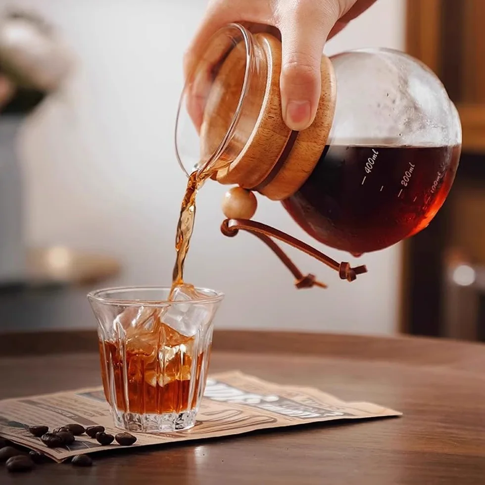 Cafetera fría con jarra de vidrio para servir de 1 a 4 tazas