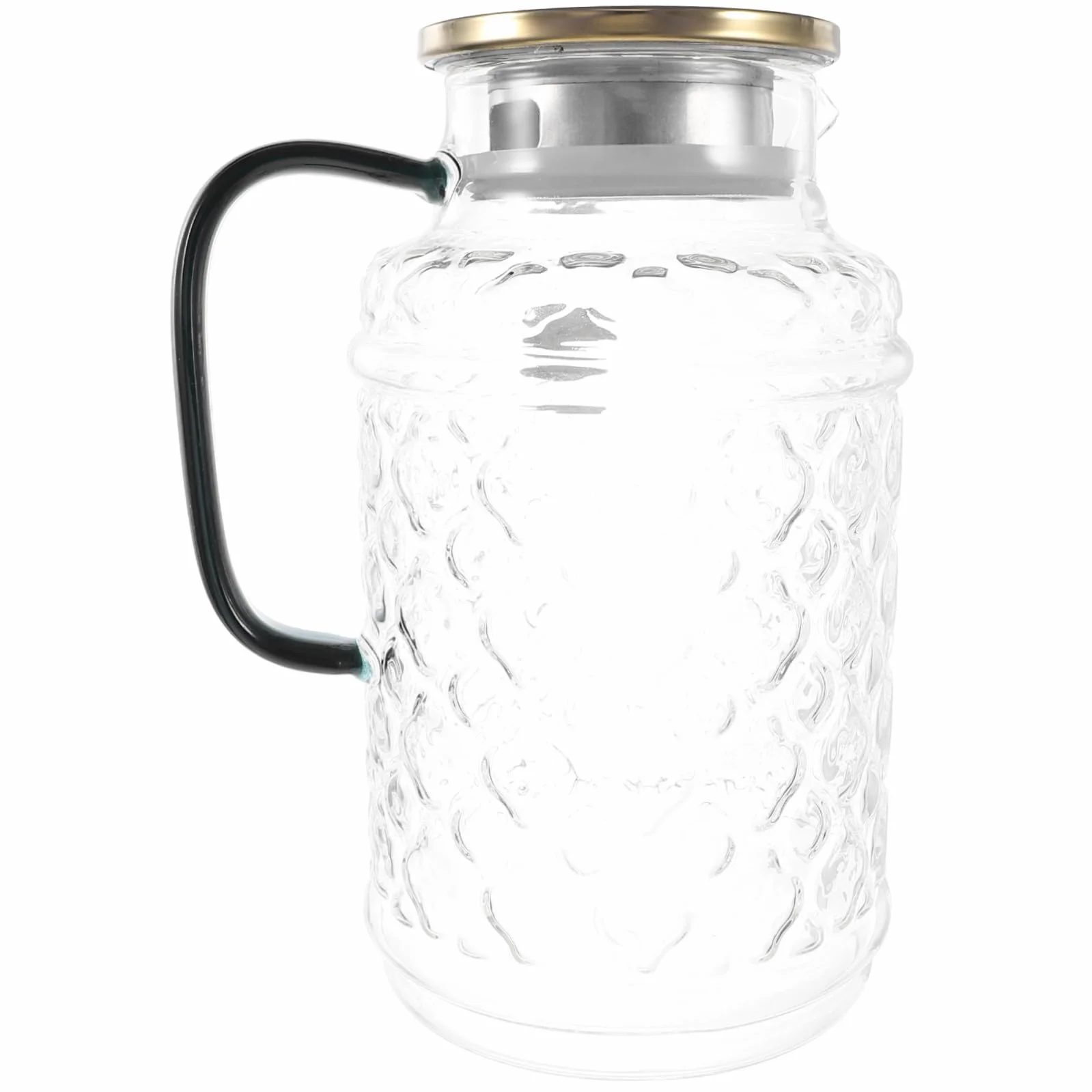 Mikinona Jarra de Vidrio para Agua Fría 1,7 Litros con Tapa y Asa, Vidrio Grueso Resistente, Diseño Antigoteo, Apta para Uso Doméstico y Fiestas, Accesorio Práctico para Servir Bebidas