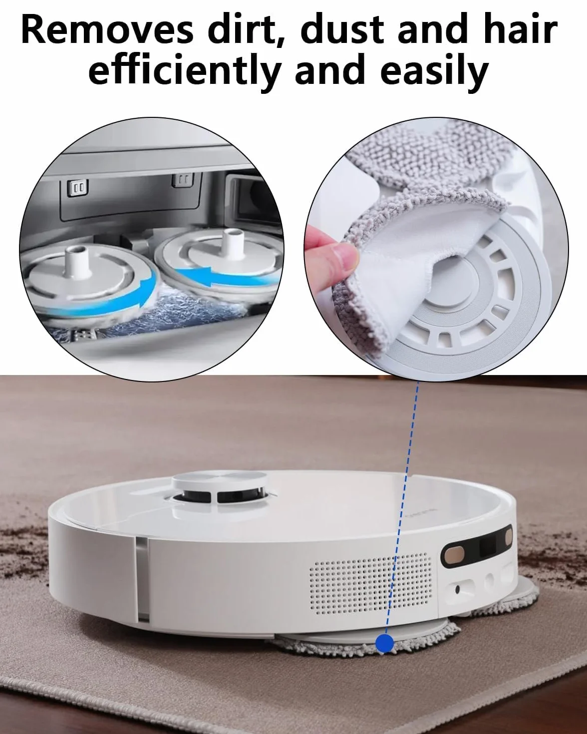 10 Paños de Repuesto para Dreame L10s Ultra/L10 Ultra/L20 Ultra/L10s Pro Ultra Heat/L10s Pro Gen 2/D10 Plus Gen 2/L40 ultra/X40 Ultra Complete/Xiaomi X20+, para Ecovacs Deebot T30 Pro Omni