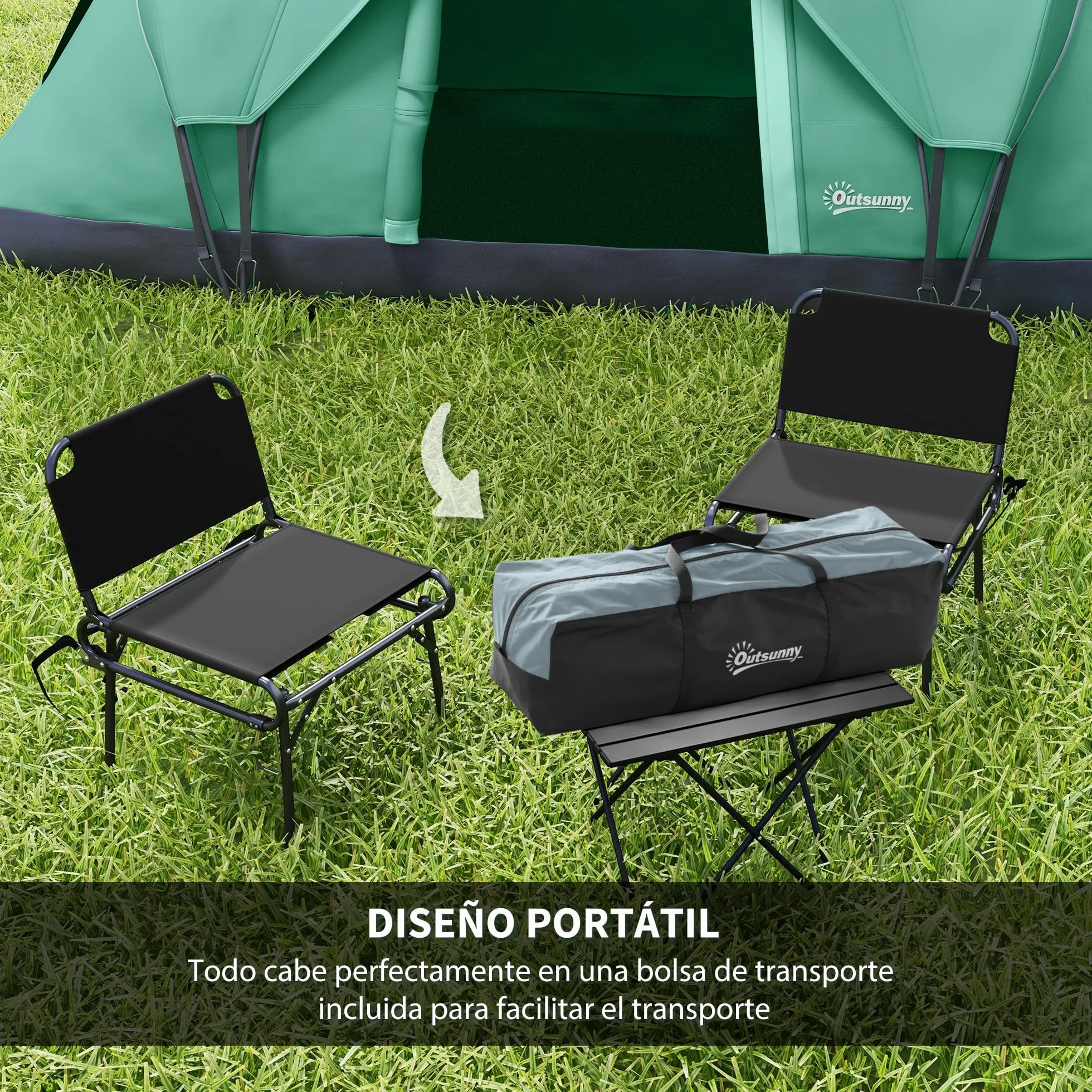 Outsunny Tienda de Campaña Familiar 5 Personas Impermeable 3000mm Túnel 455x220x180 cm
