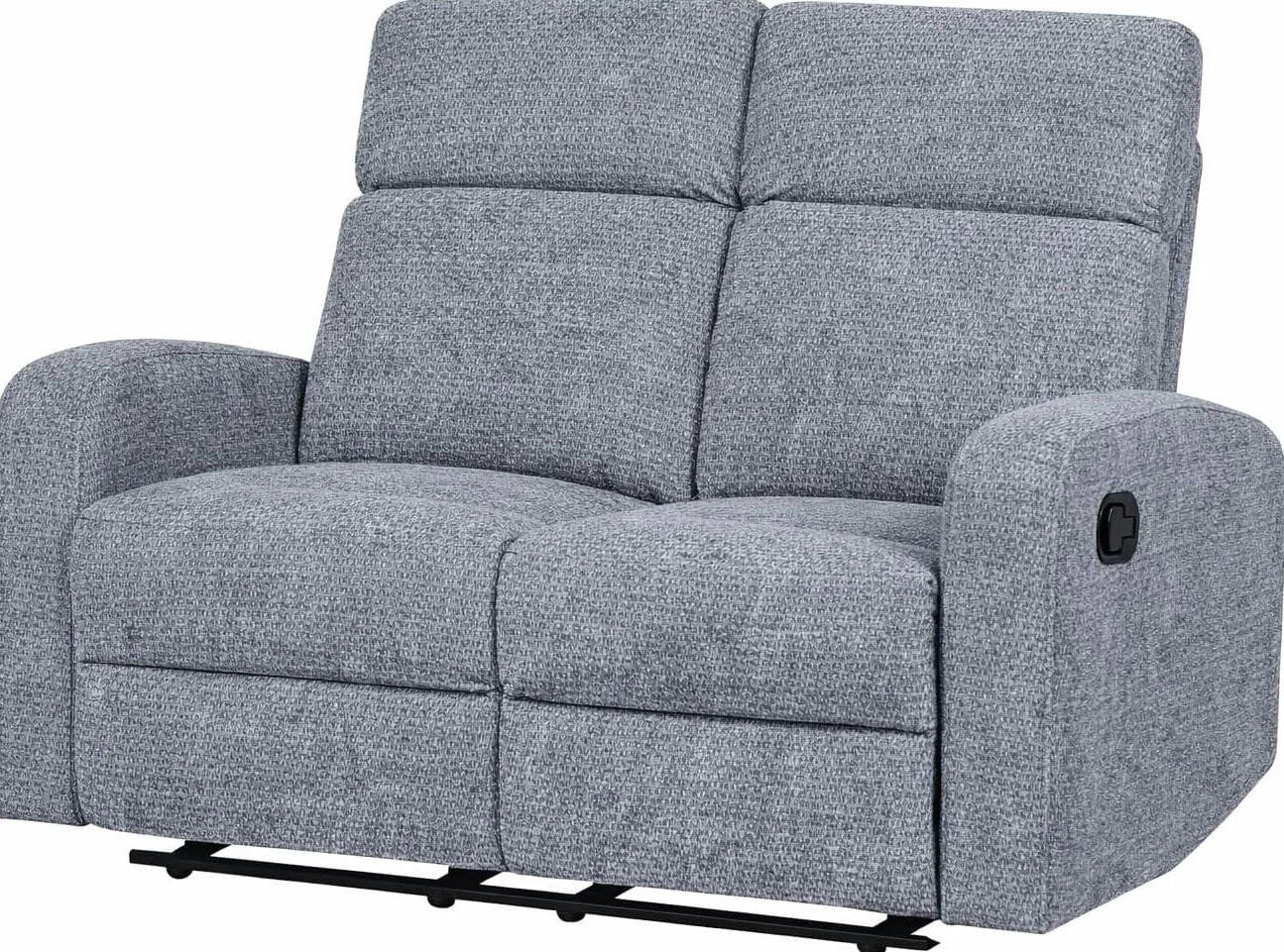 DUPI Sillón Sofá Soft Relax Reclinable | Palanca Manual para reclinar Respaldo y reposapiés | Espuma HR Alta Resiliencia | Gris | 2 Plazas