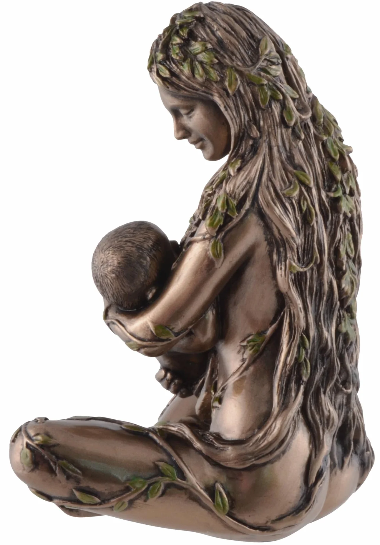 VOGLER Joh. Vogler GmbH Gaia - Figura de tierra con bebé en el pecho, color bronce