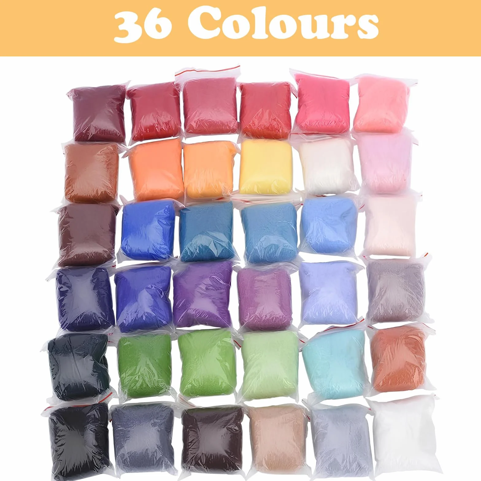 Jlnmmn Kit de Fieltro de Lana, 36 Colores Lana de Fieltro con Kit, Kit Inicial para Fieltro de Aguja, Lana de Fieltro para Profesionales, para Fieltro Hechos a Mano Creativos y Manualidades Bricolaje