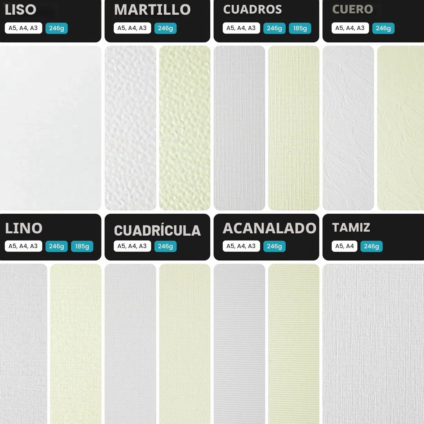 Netuno 100 hojas de cartón texturizado blanco con relieve en martillado A4 210 x 297 mm 246 g Elfenbens Ultrawhite cartulina bilateral para impresoras tarjeta diplomas invitaciones certificados menú
