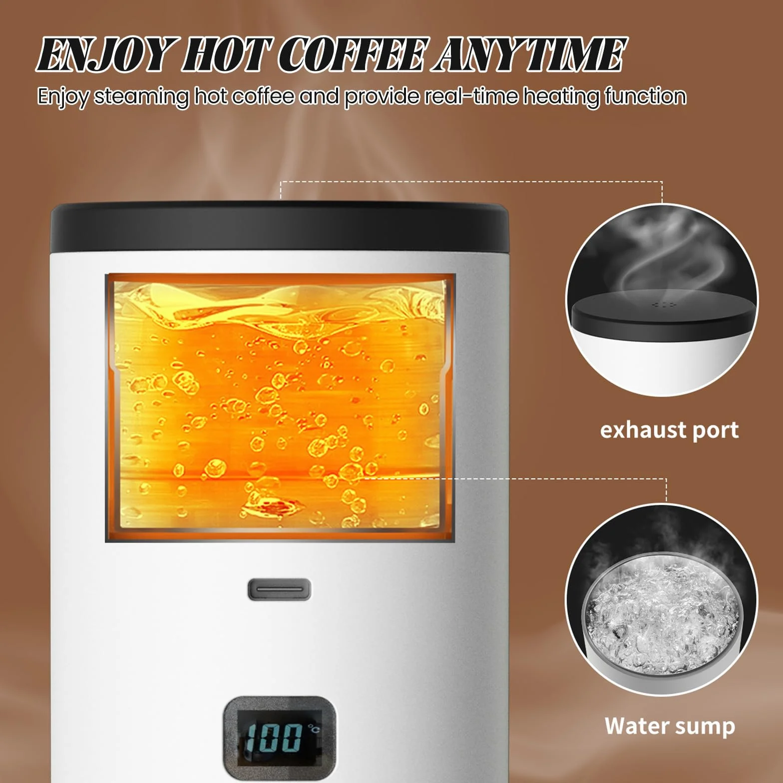 Cafetera portátil 3 en 1 de 72 W, portátil recargable, compatible con cápsulas de café expreso y café molido, cafetera de café expreso para oficina, camping, coche, viaje (champán)